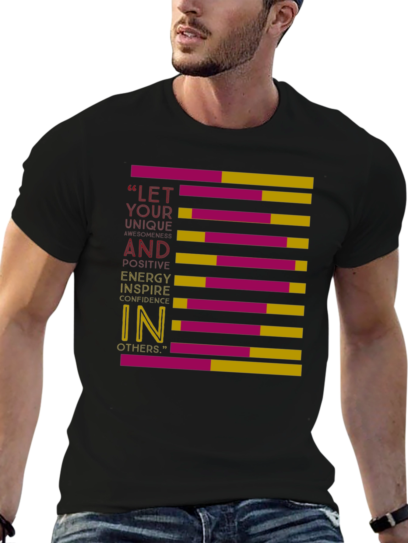 Motivational Graphic Print Crew Neck T-Shirt