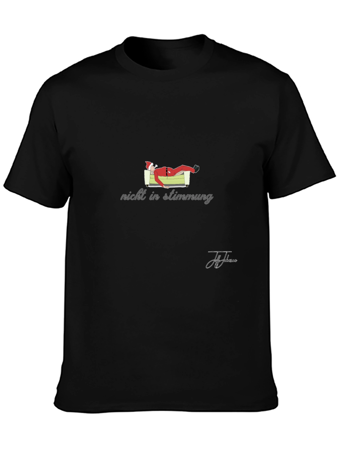 Not in the Mood Santa Black T-Shirt