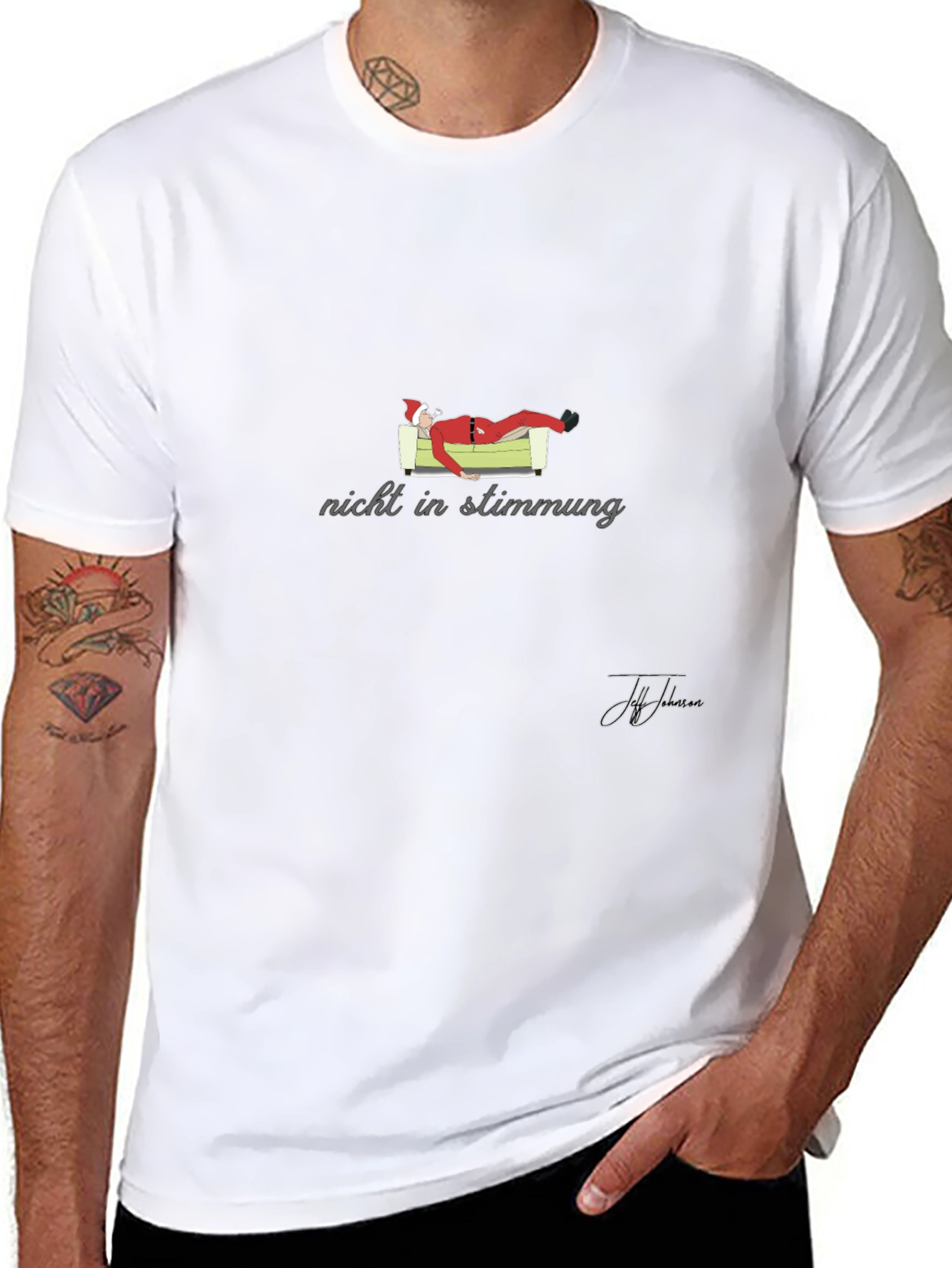Not in the Mood Santa Black T-Shirt