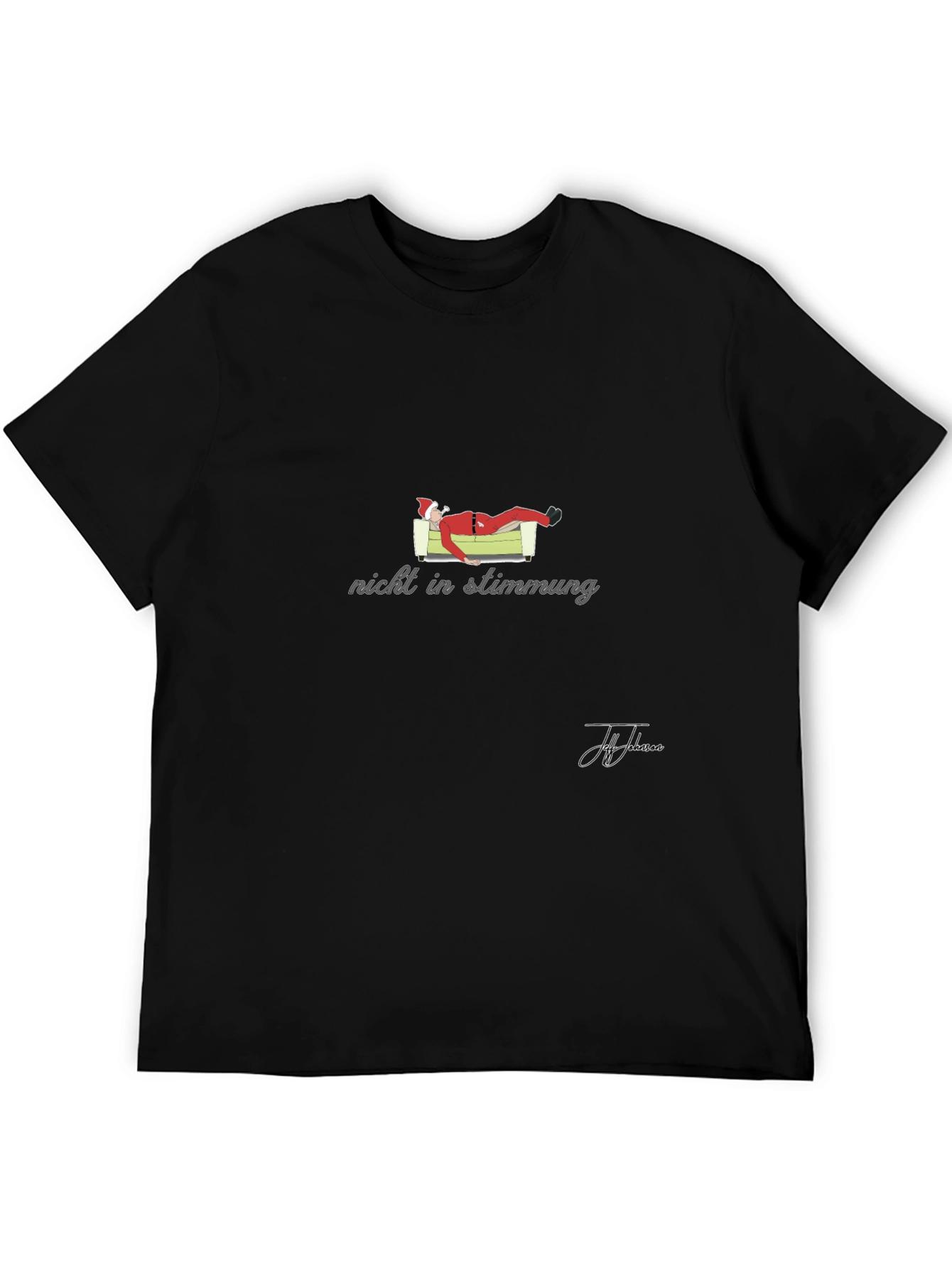 Not in the Mood Santa Black T-Shirt