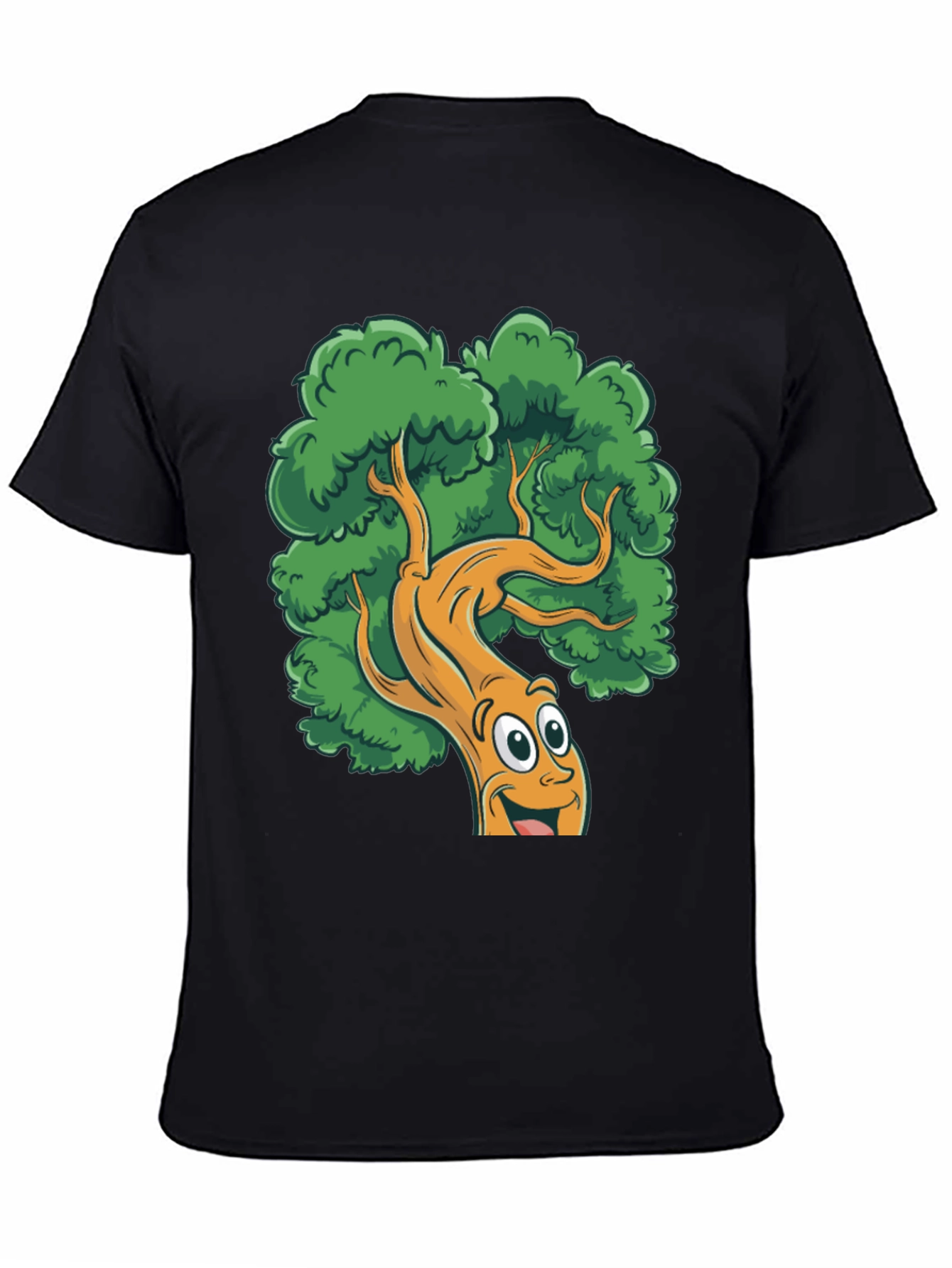 Cartoon Tree Black T-Shirt