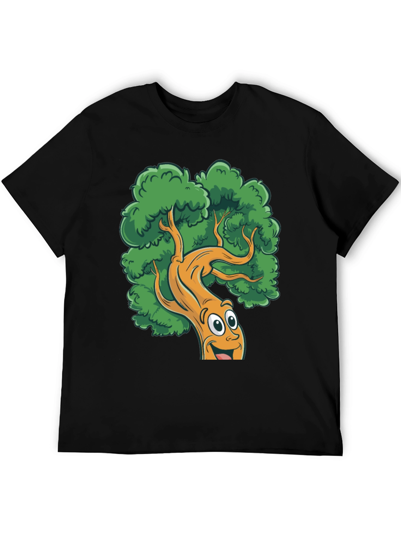 Cartoon Tree Black T-Shirt