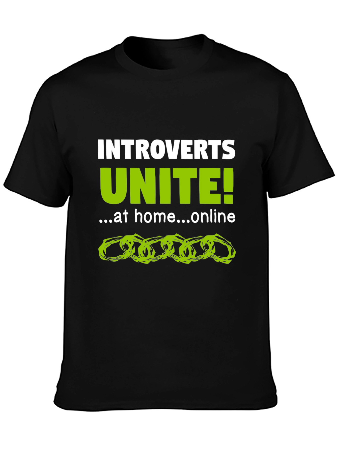 Introvert Unite! Black Graphic Tee
