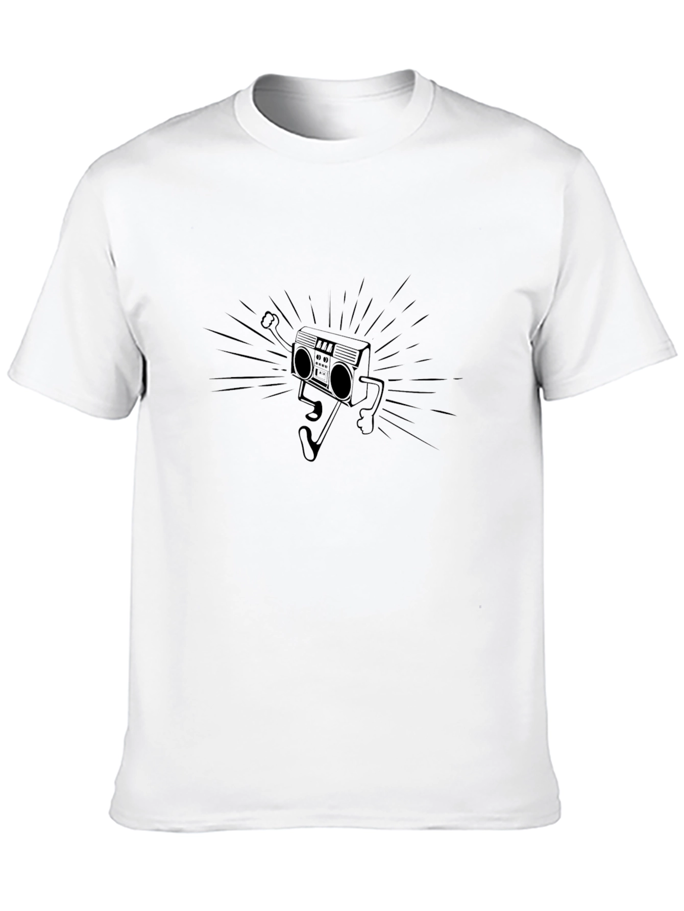 Retro Boombox Graphic Tee - Black