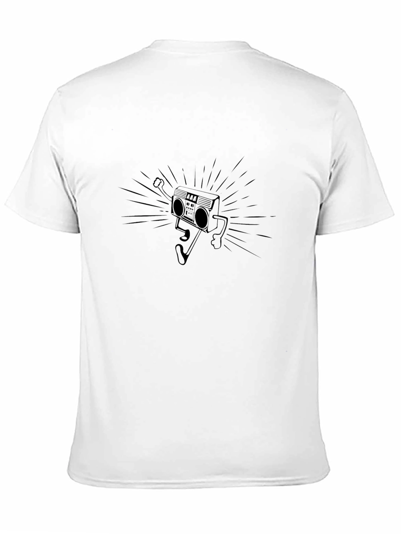 Retro Boombox Graphic Tee - Black