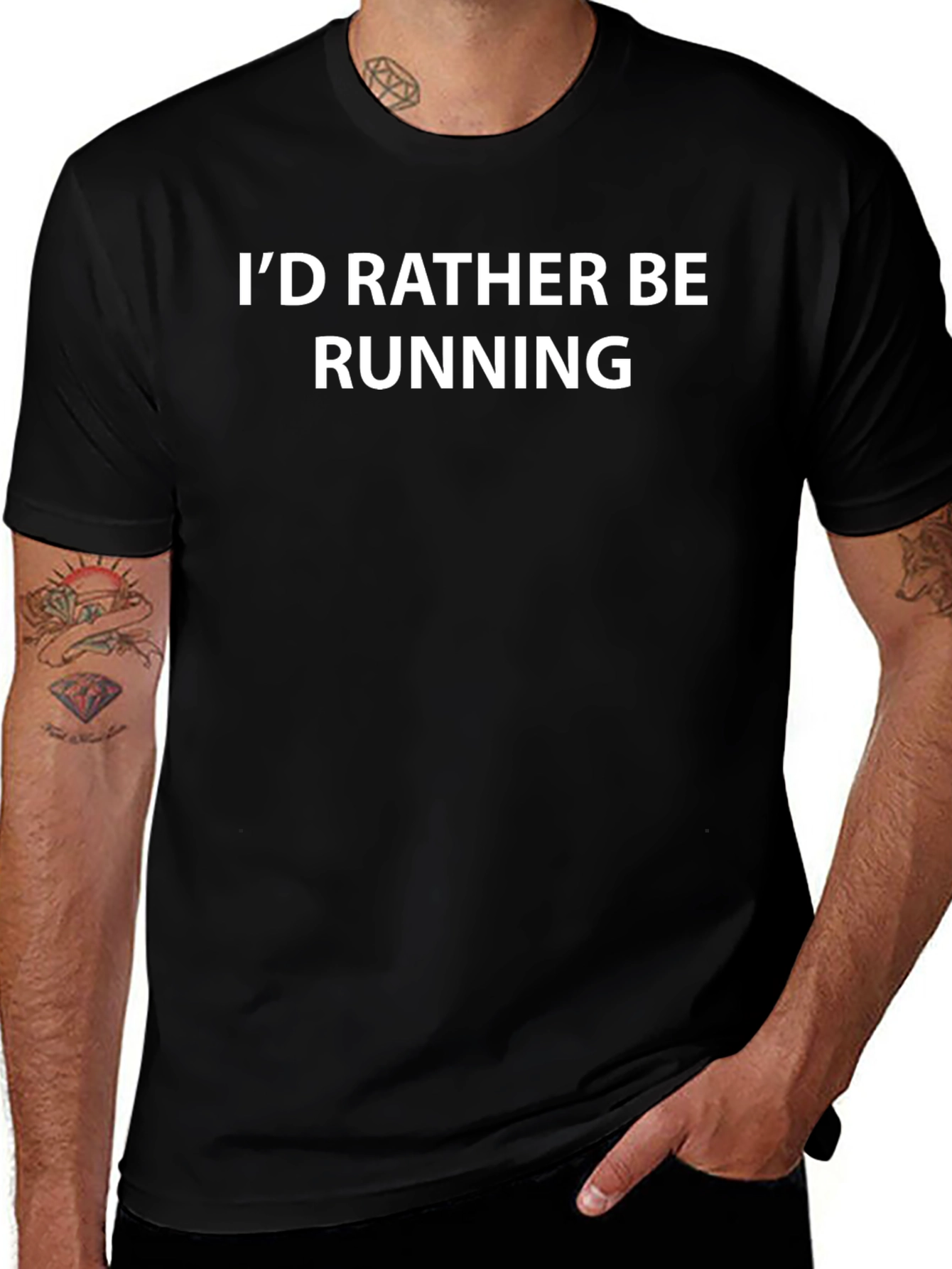 Id Rather Be Running Black T-Shirt