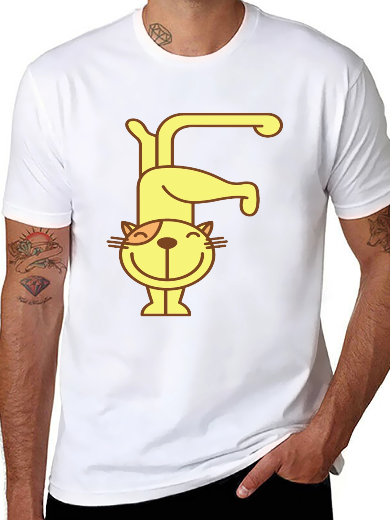 Cat Letter F Black T-Shirt