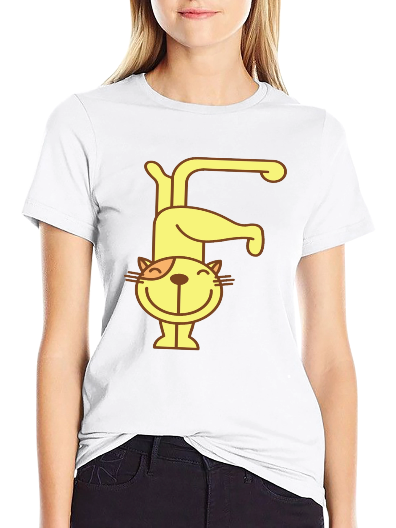 Cat Letter F Black T-Shirt