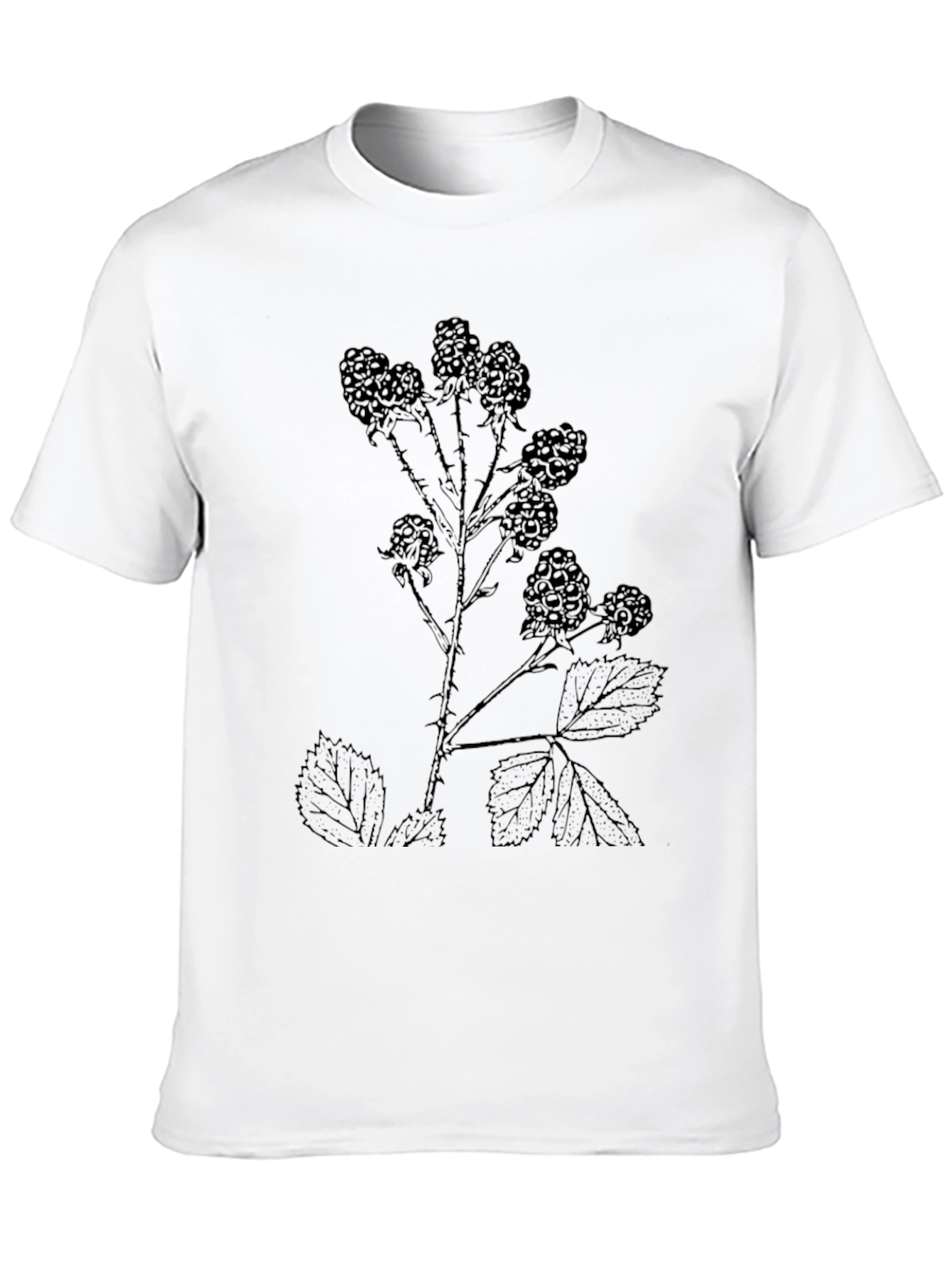 Blackberry Print Black T-Shirt