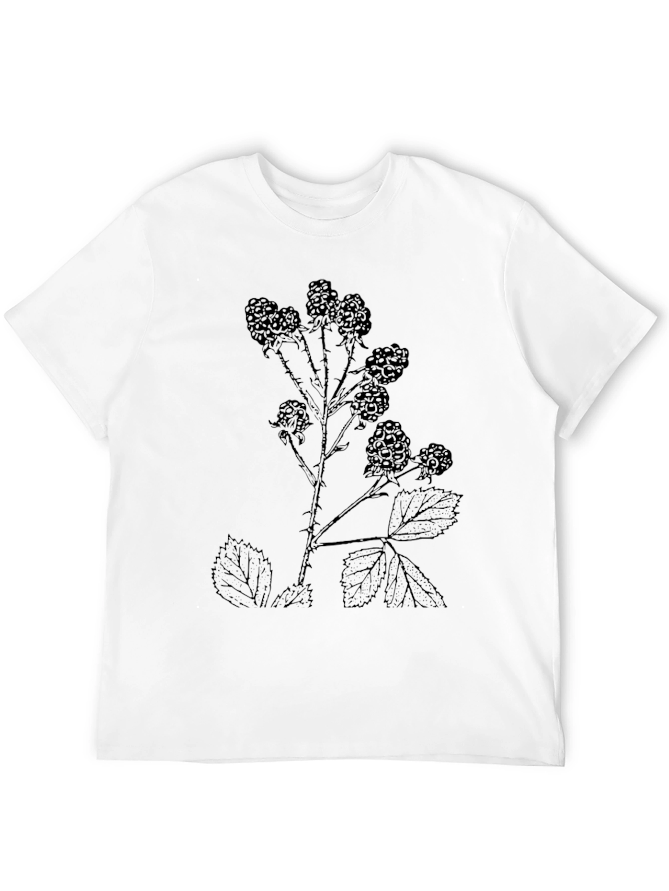 Blackberry Print Black T-Shirt