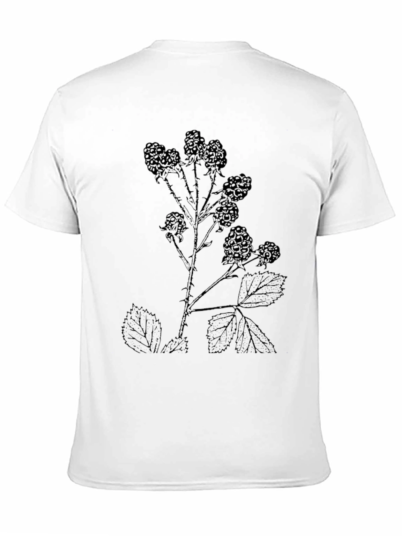 Blackberry Print Black T-Shirt