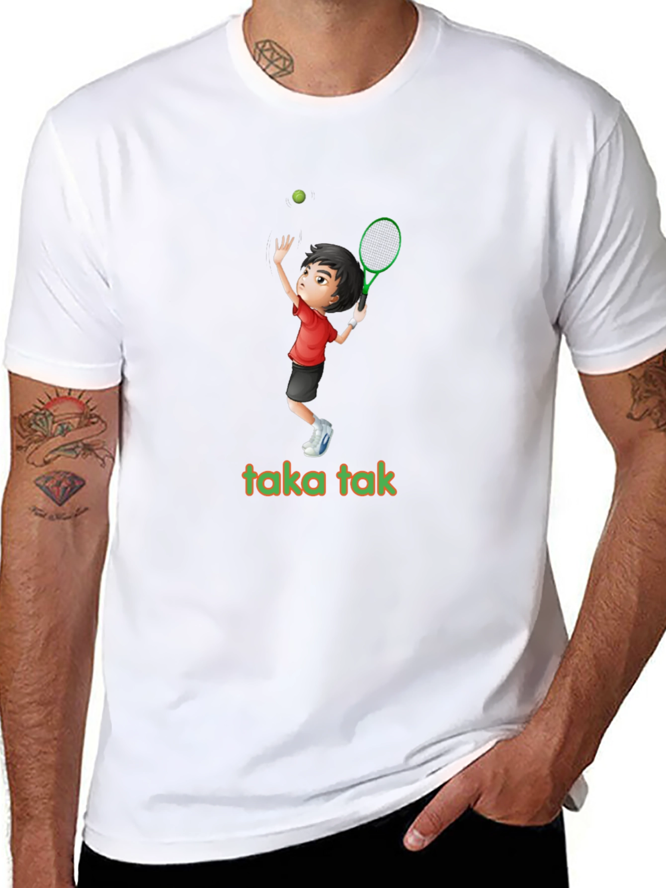 Tennis Player Graphic T-Shirt - taka tak