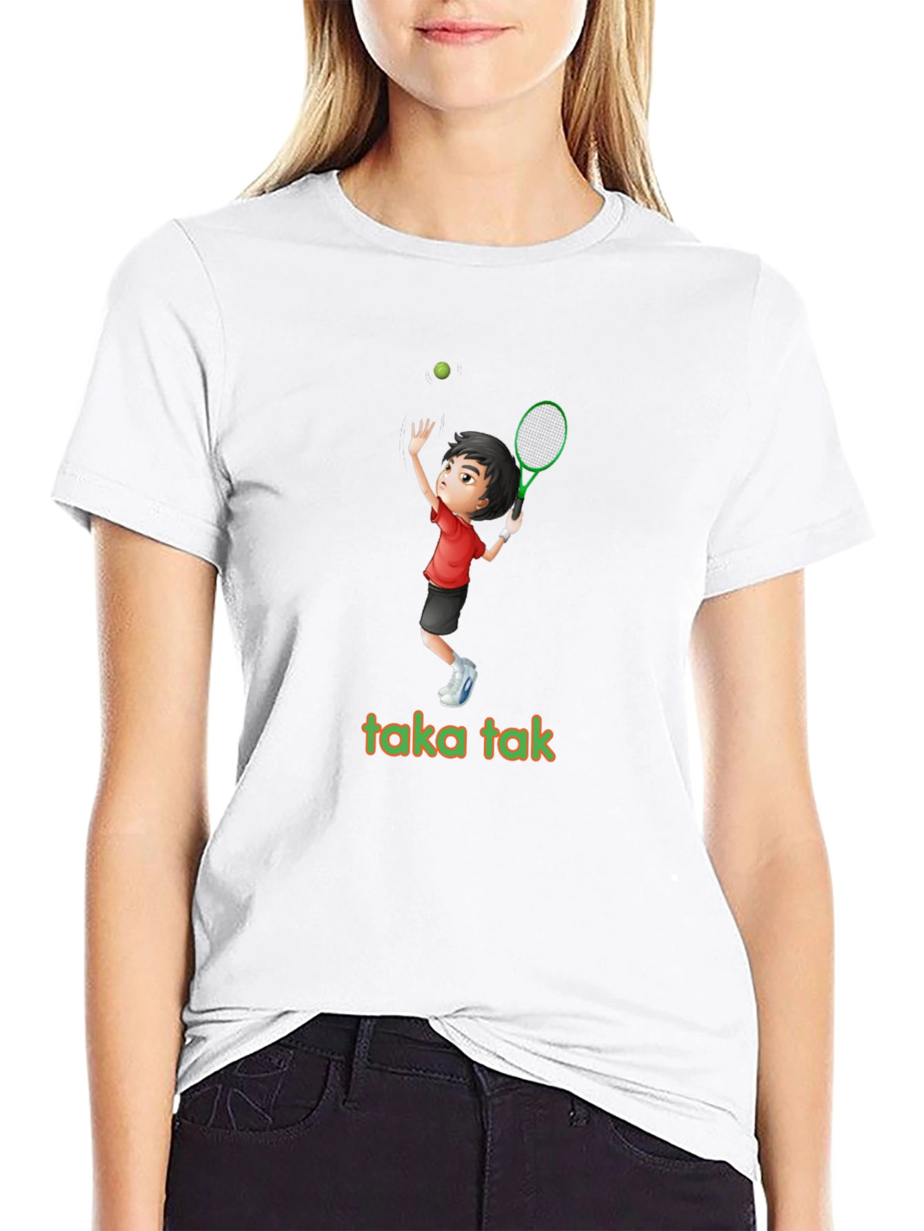 Tennis Player Graphic T-Shirt - taka tak