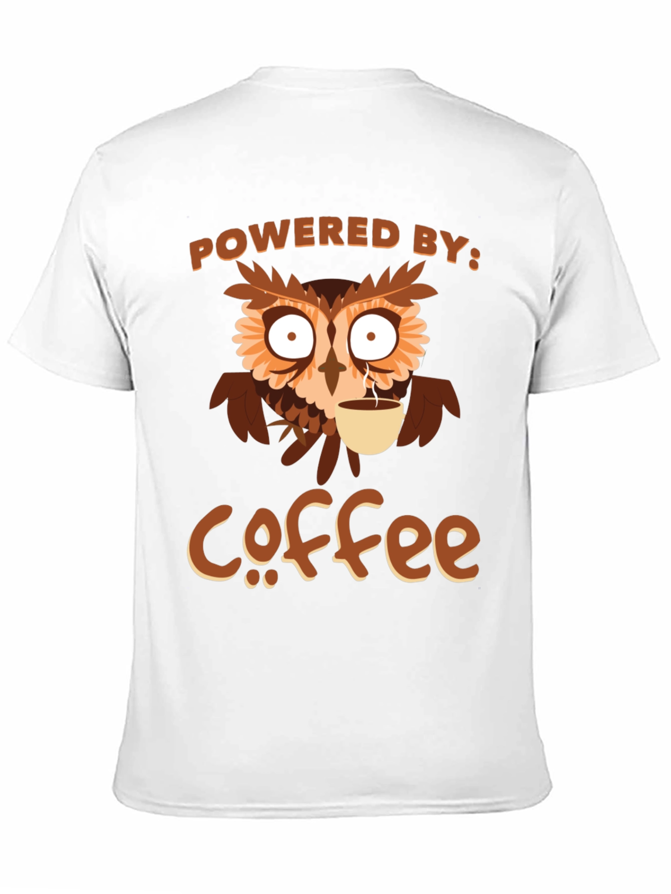 Coffee Owl T-Shirt - Powered By Coffee Tee