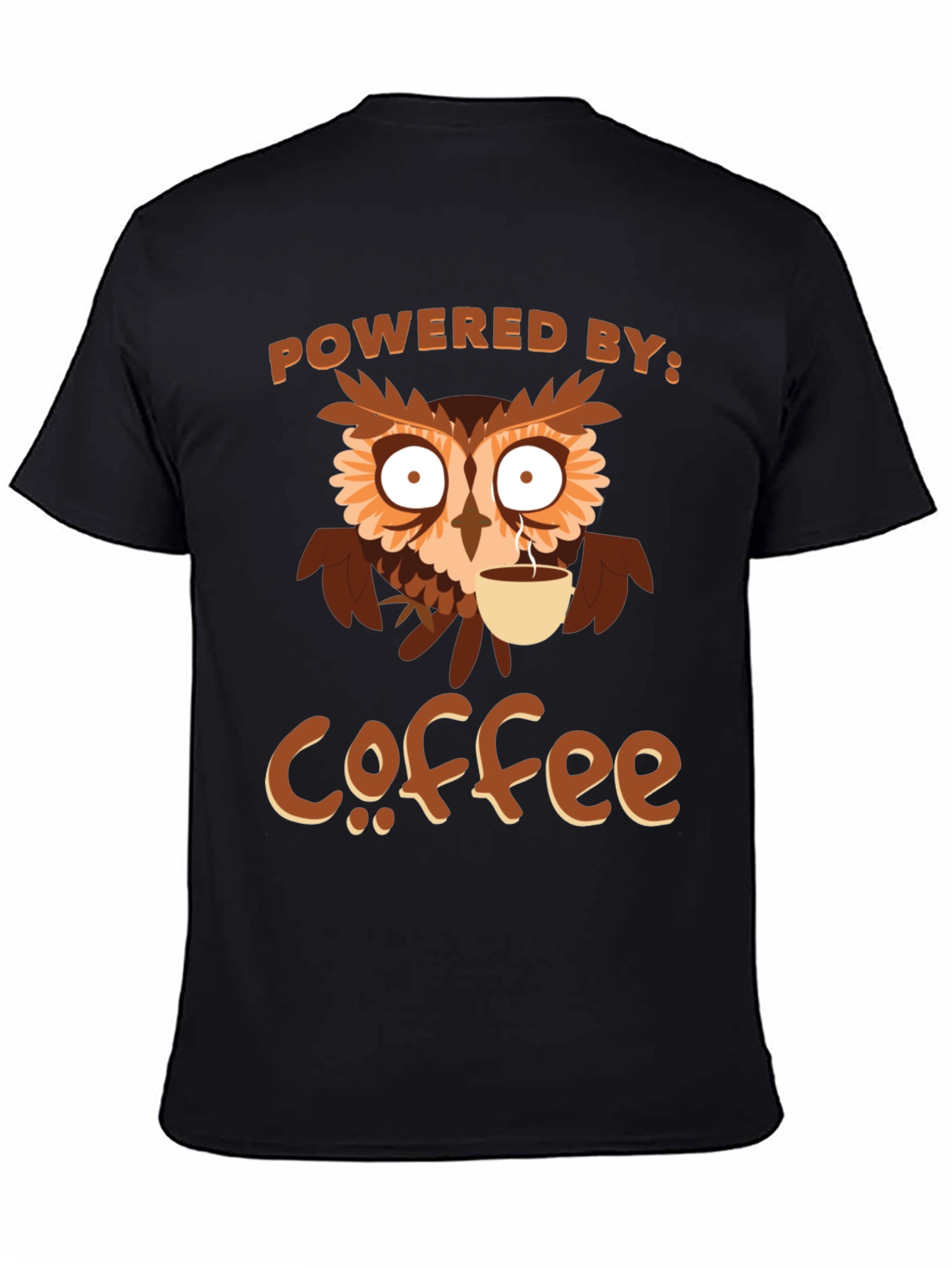 Coffee Owl T-Shirt - Powered By Coffee Tee