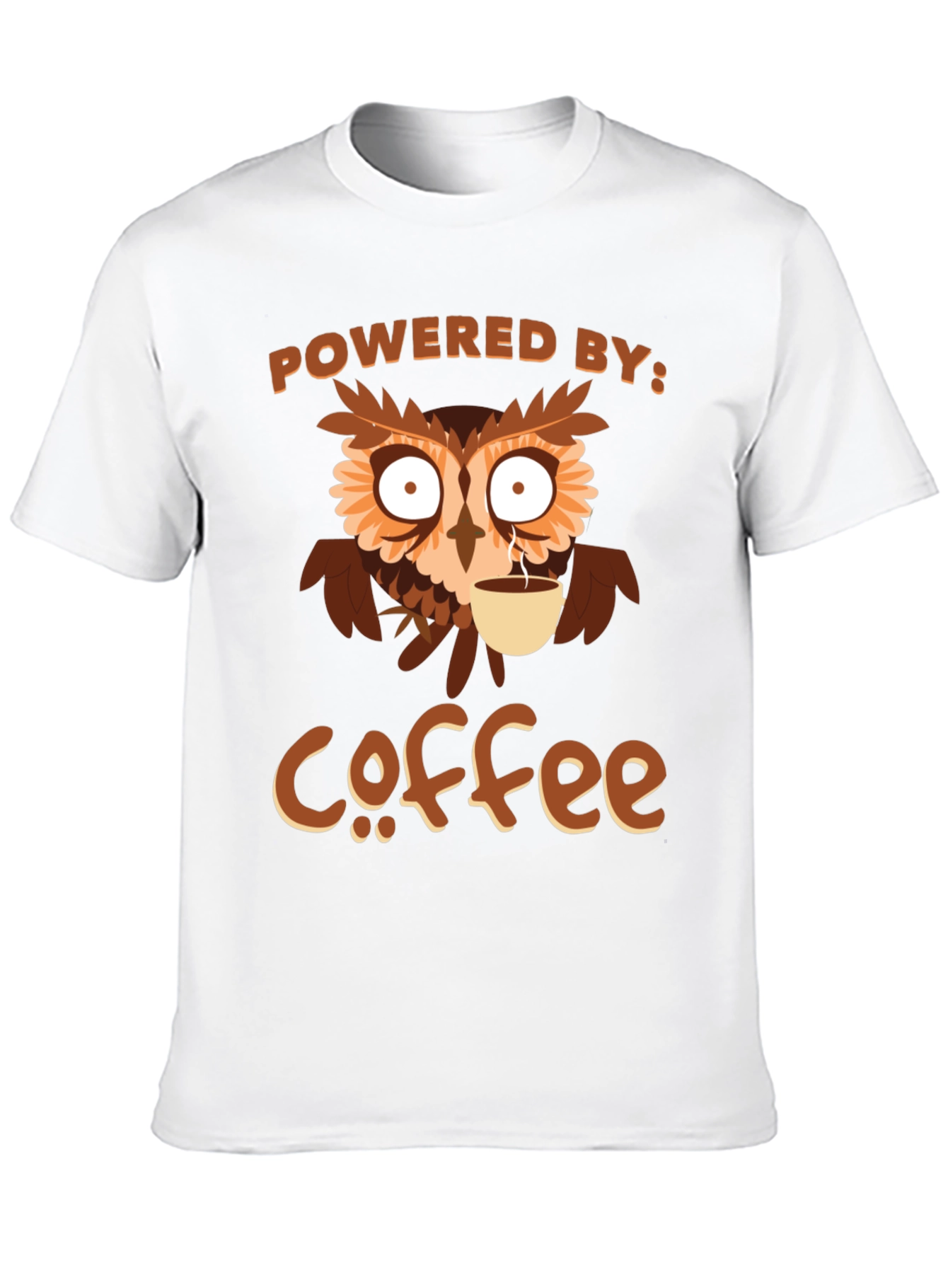 Coffee Owl T-Shirt - Powered By Coffee Tee