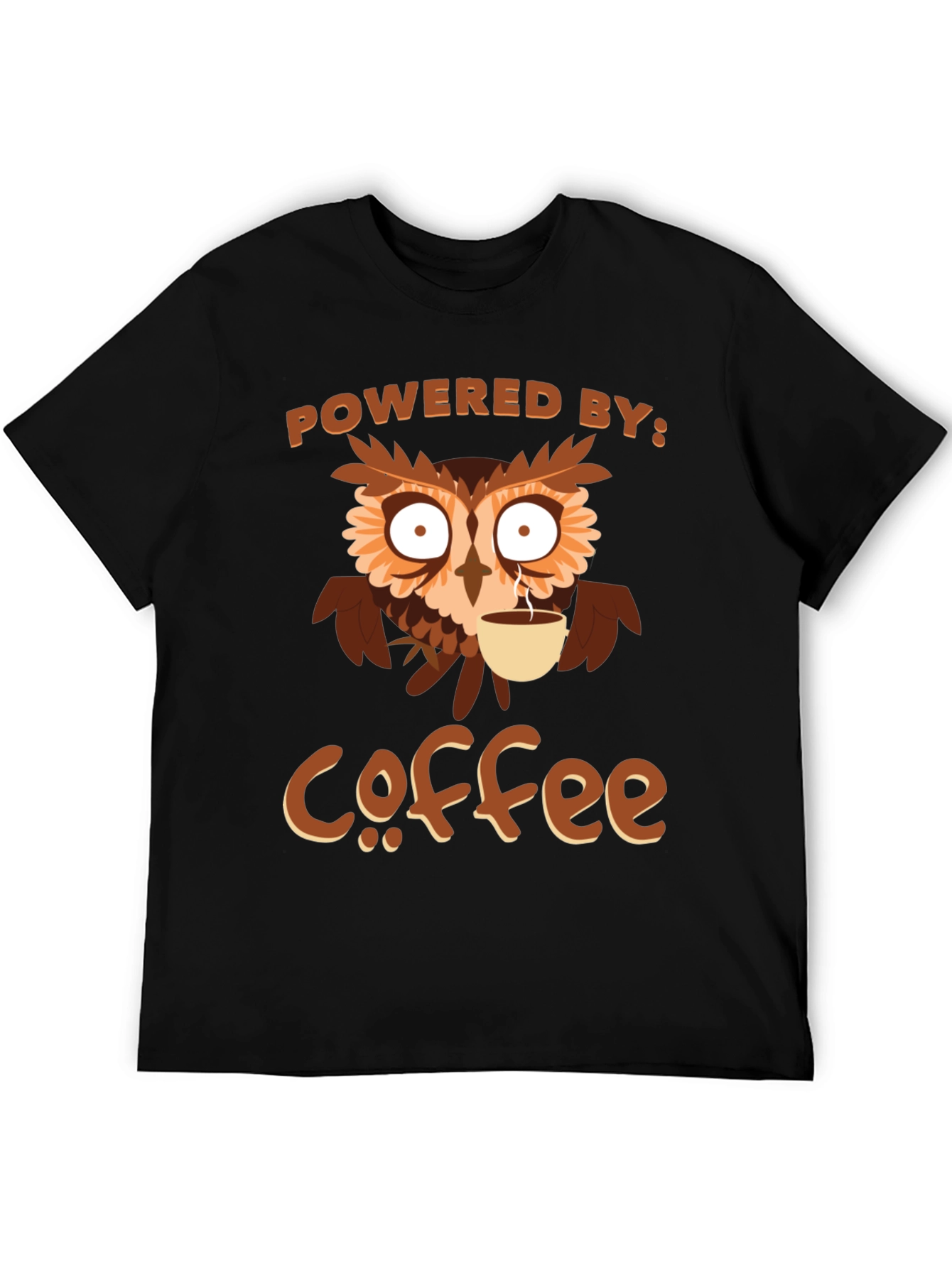 Coffee Owl T-Shirt - Powered By Coffee Tee