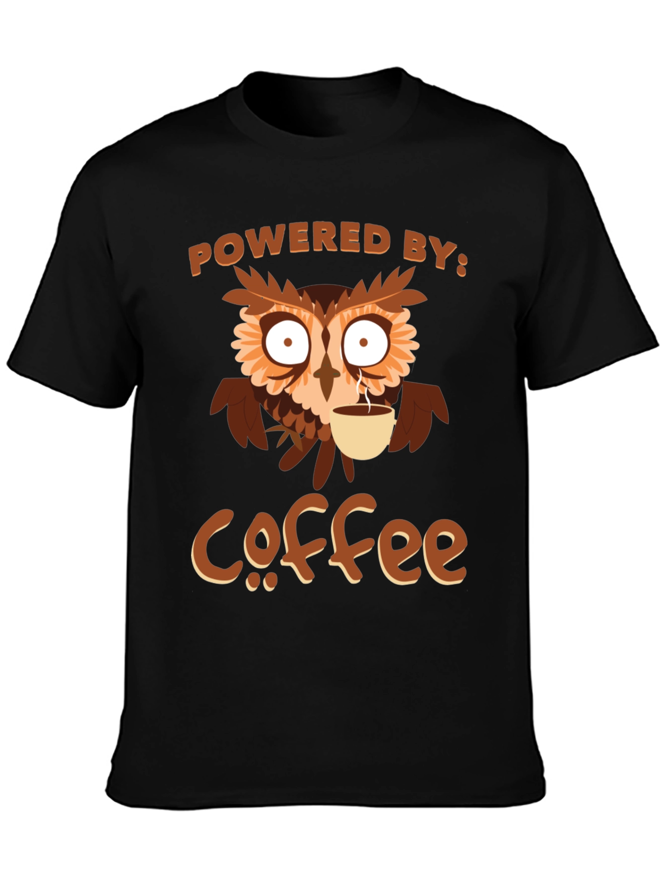 Coffee Owl T-Shirt - Powered By Coffee Tee