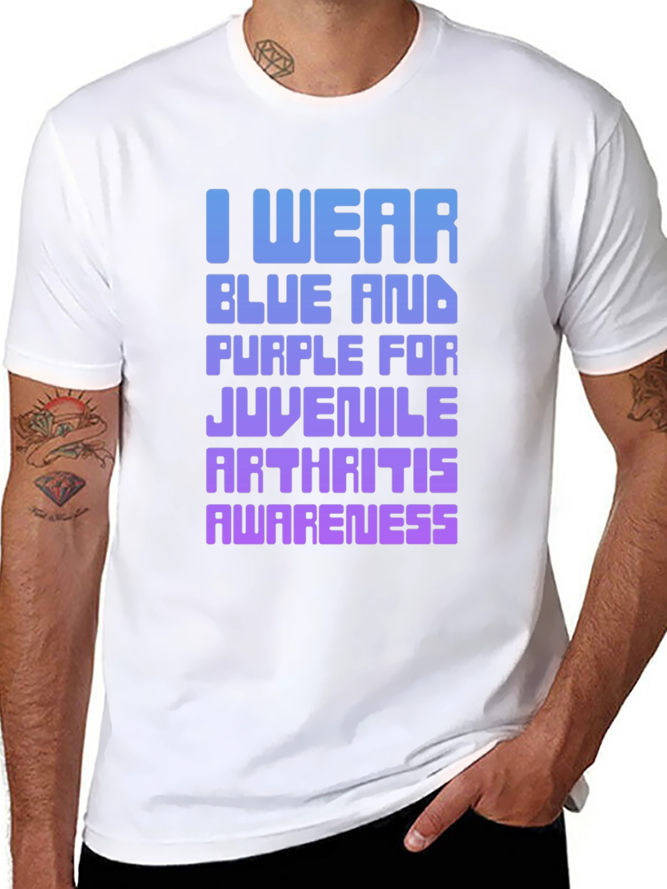 Juvenile Arthritis Awareness T-Shirt - Blue & Purple