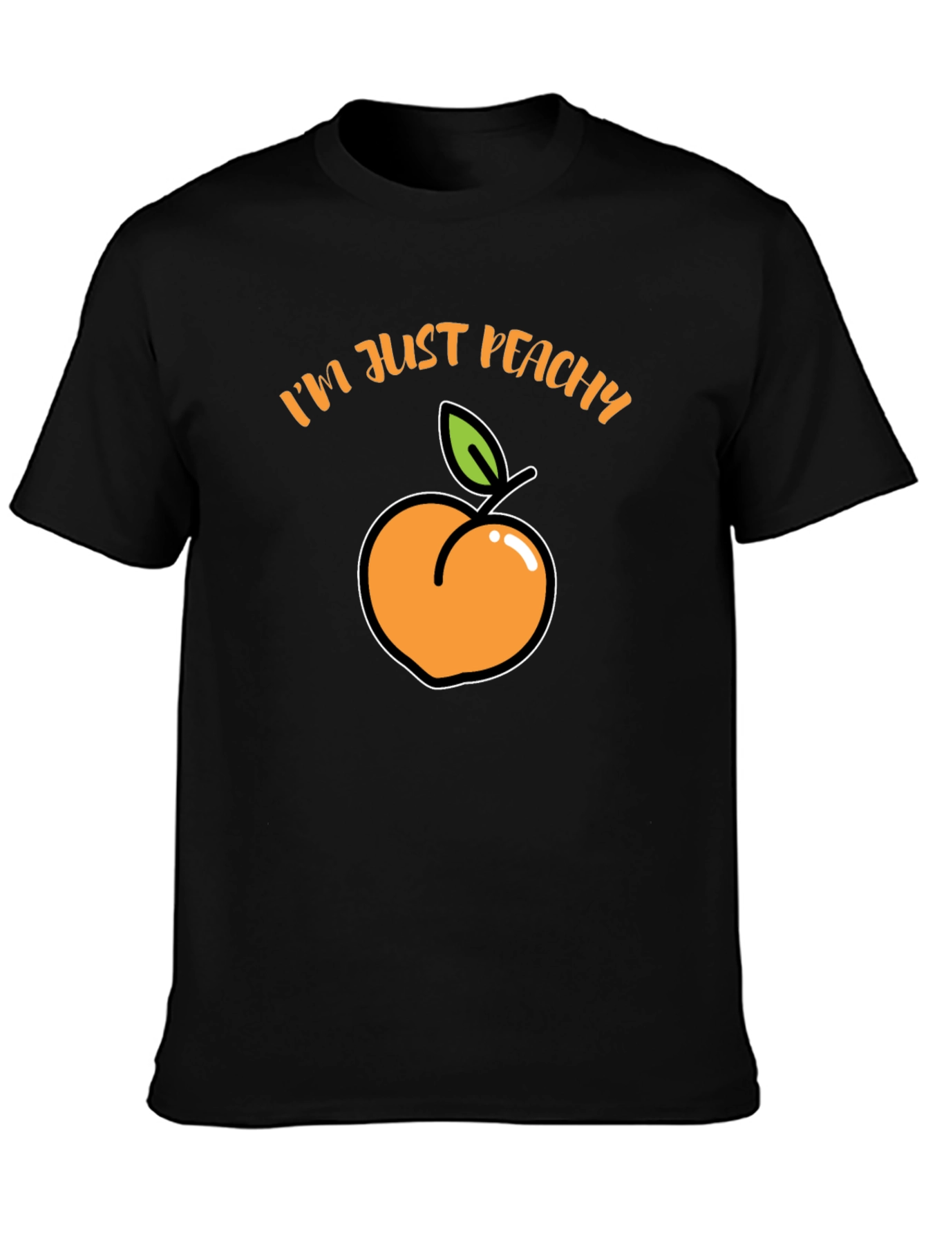 Im Just Peachy T-Shirt - Black Fruit Graphic Tee