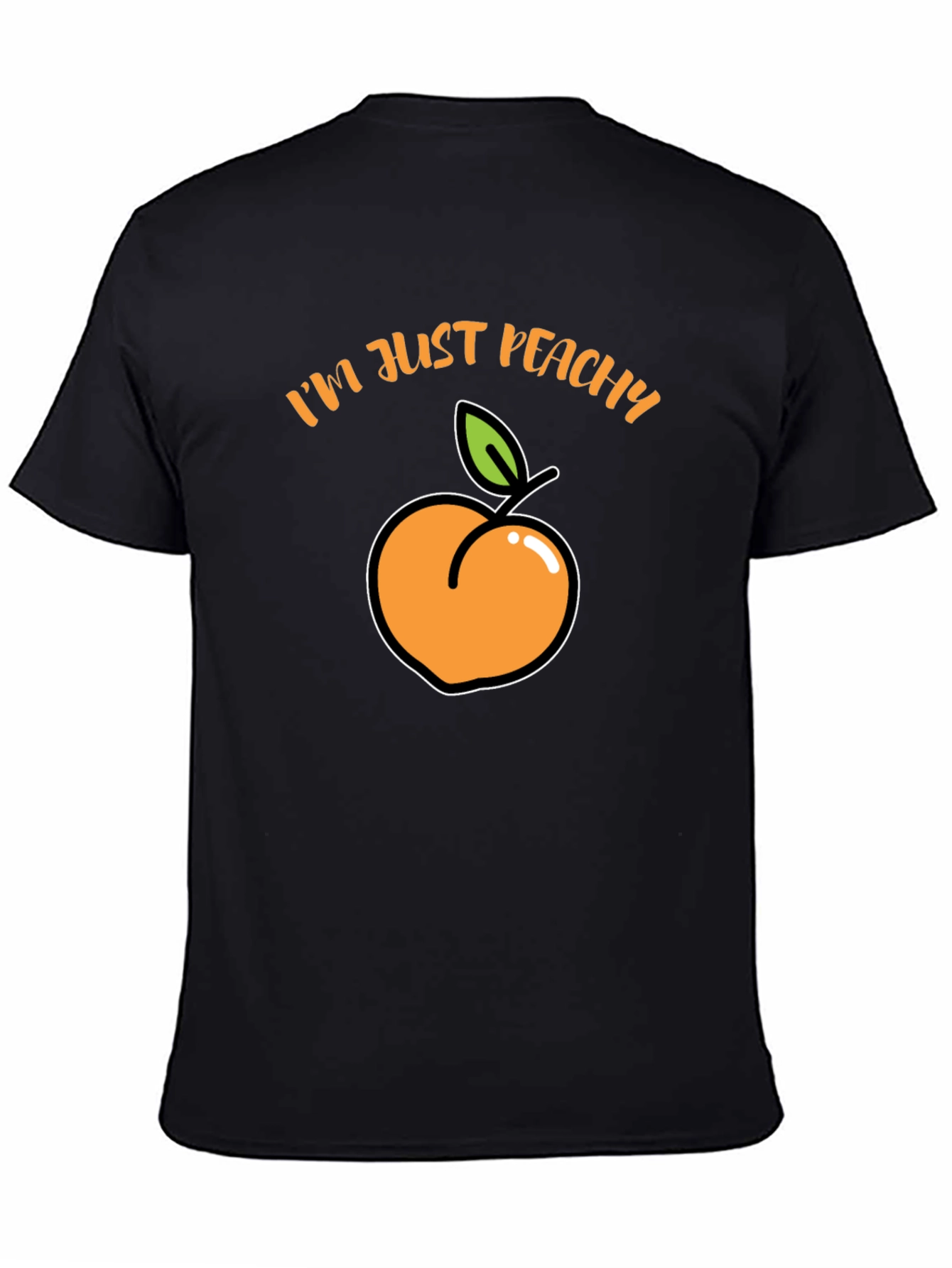 Im Just Peachy T-Shirt - Black Fruit Graphic Tee