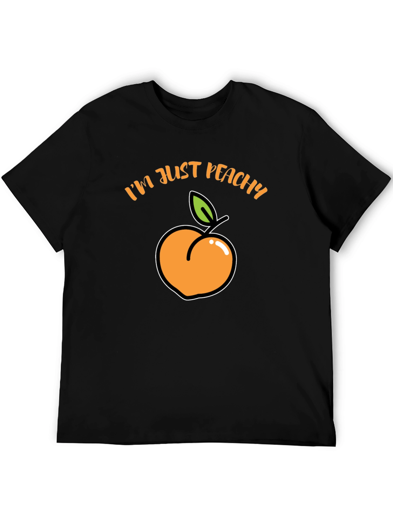 Im Just Peachy T-Shirt - Black Fruit Graphic Tee