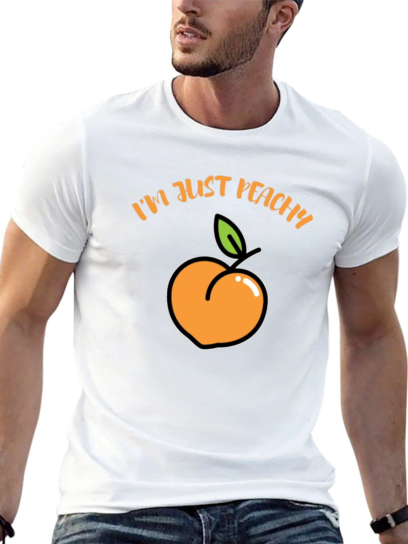 Im Just Peachy T-Shirt - Black Fruit Graphic Tee