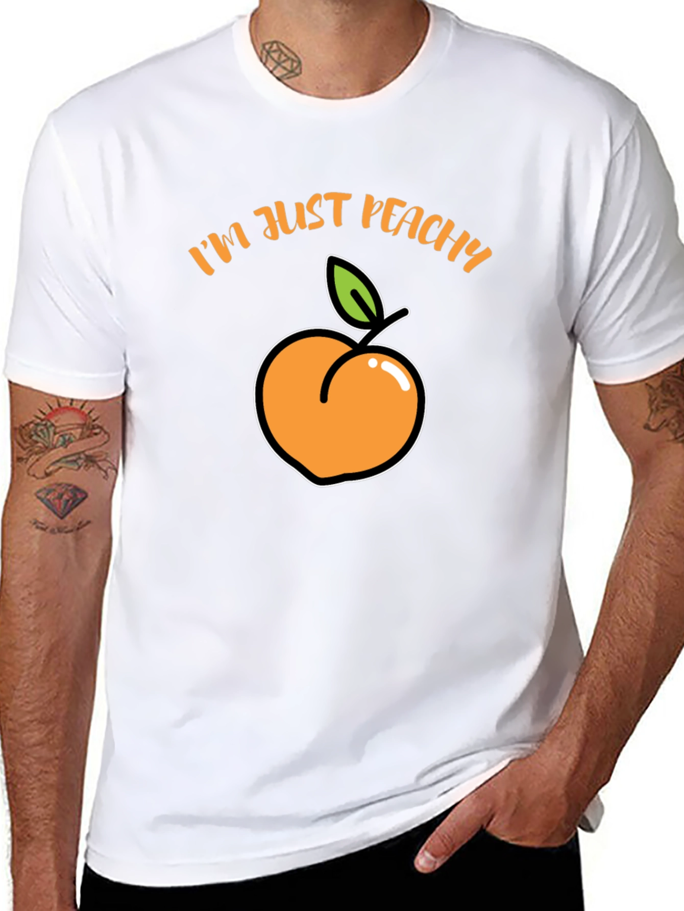 Im Just Peachy T-Shirt - Black Fruit Graphic Tee