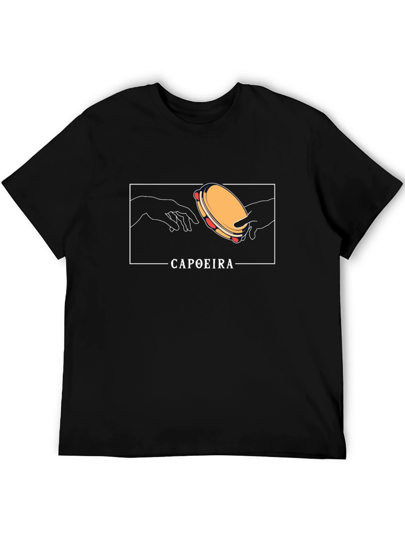 Capoeira Tambourine T-Shirt - Black Graphic Tee