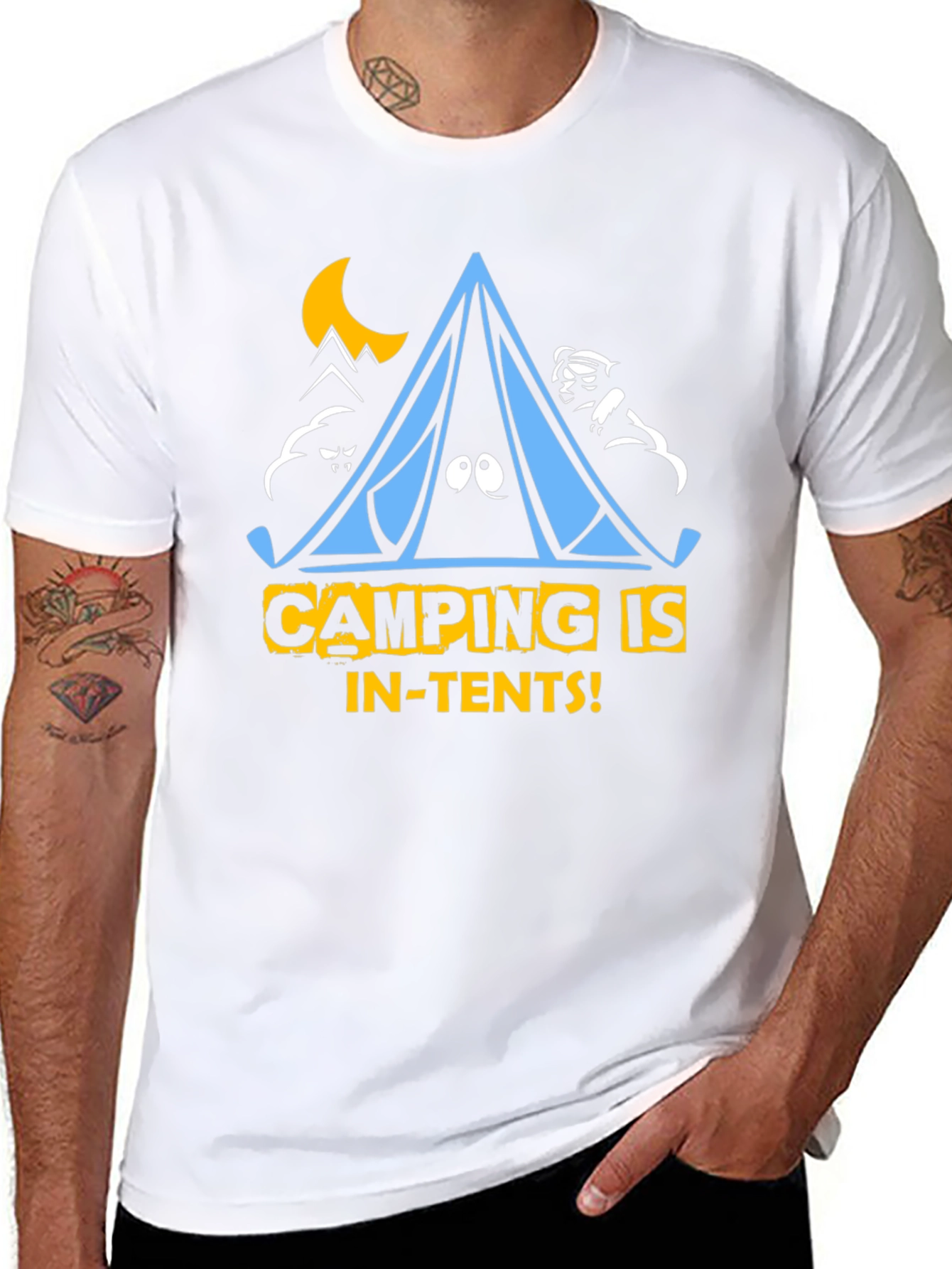 Camping Is In-Tents Black Graphic Tee