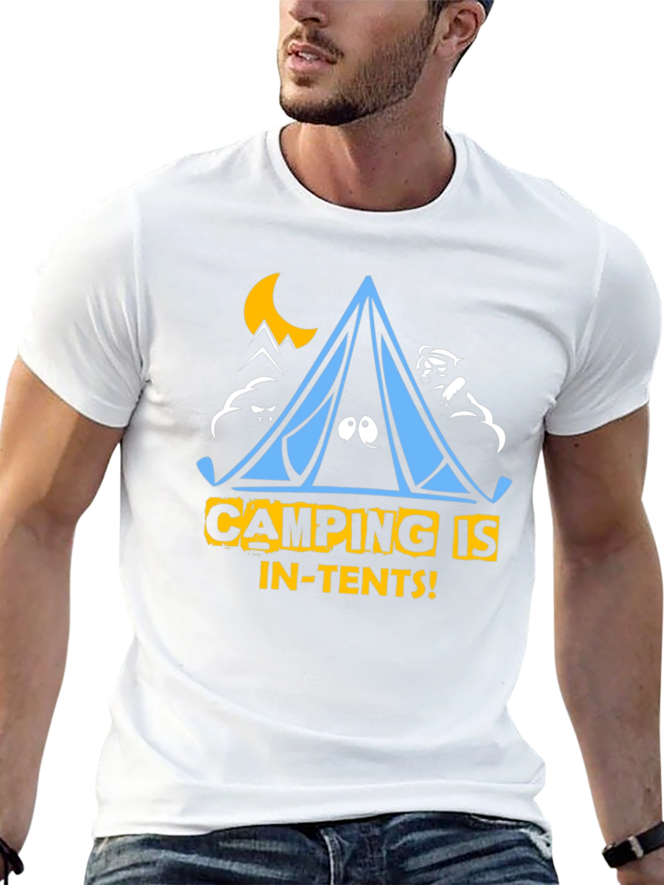 Camping Is In-Tents Black Graphic Tee
