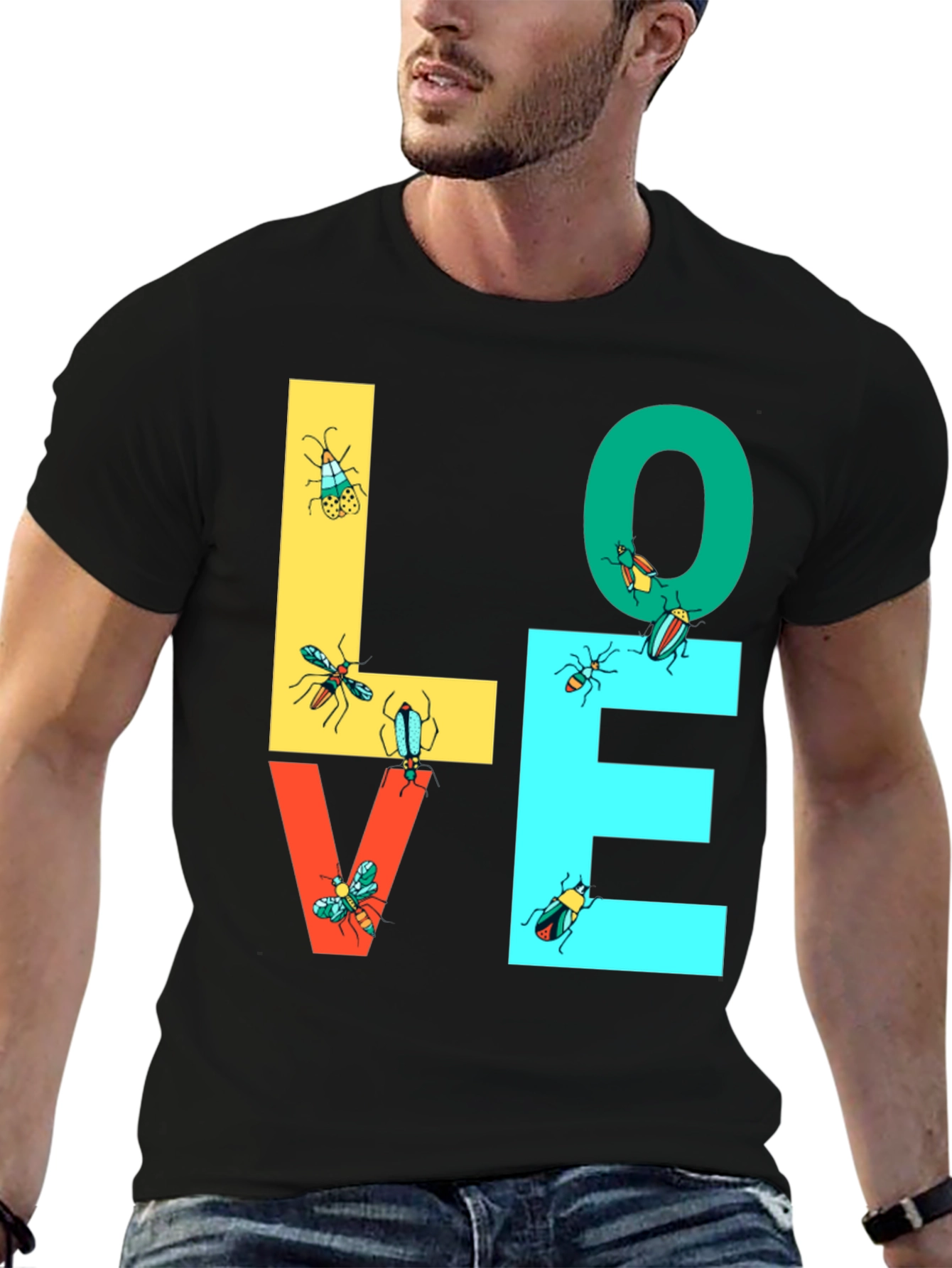 LOVE Bugs Graphic Tee - Black Unisex T-Shirt