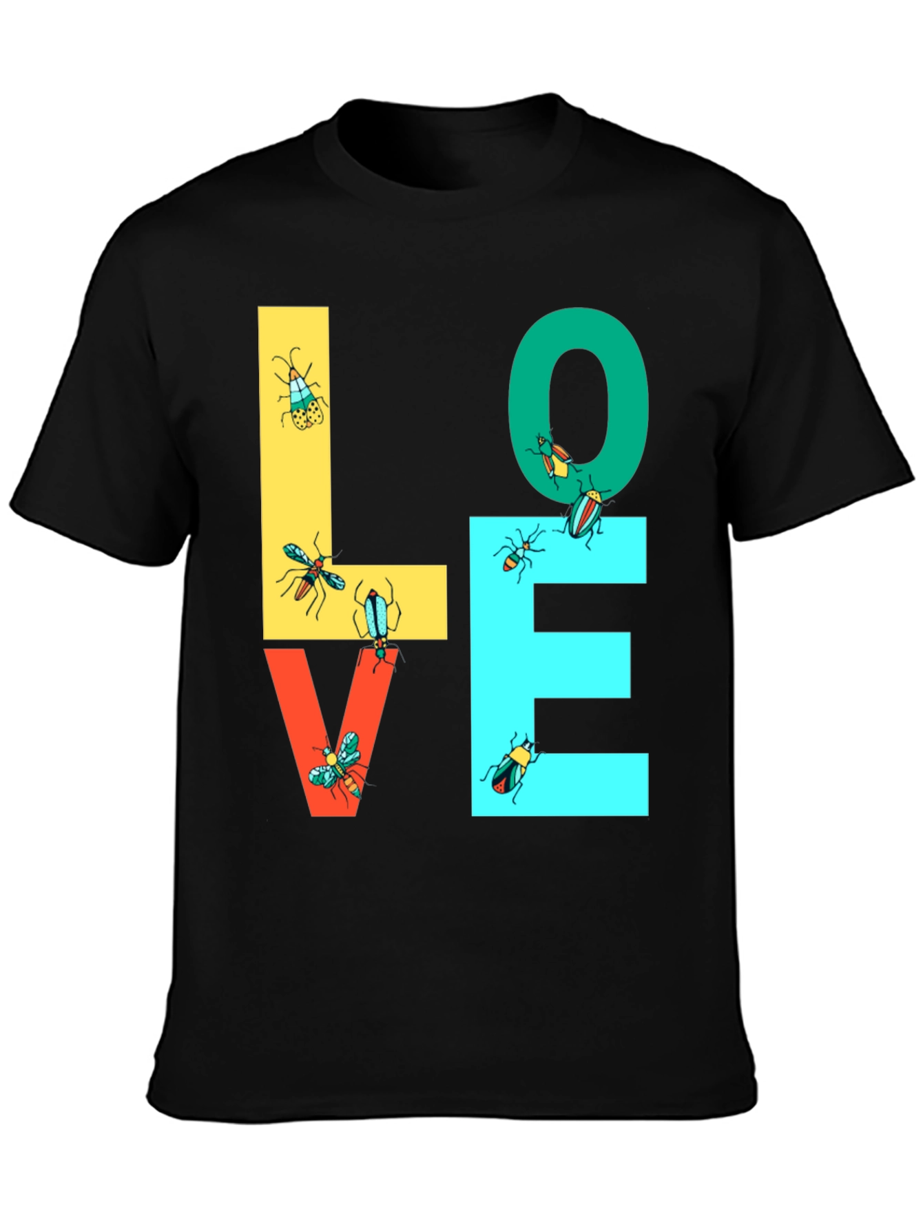 LOVE Bugs Graphic Tee - Black Unisex T-Shirt