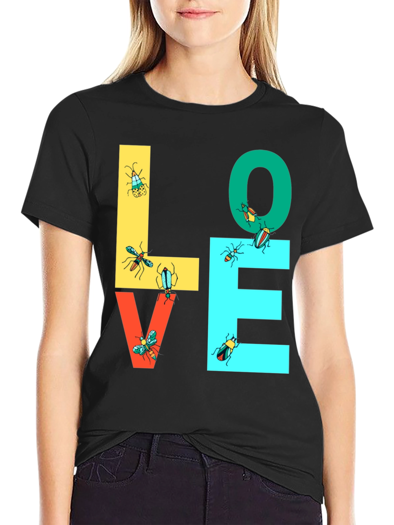 LOVE Bugs Graphic Tee - Black Unisex T-Shirt