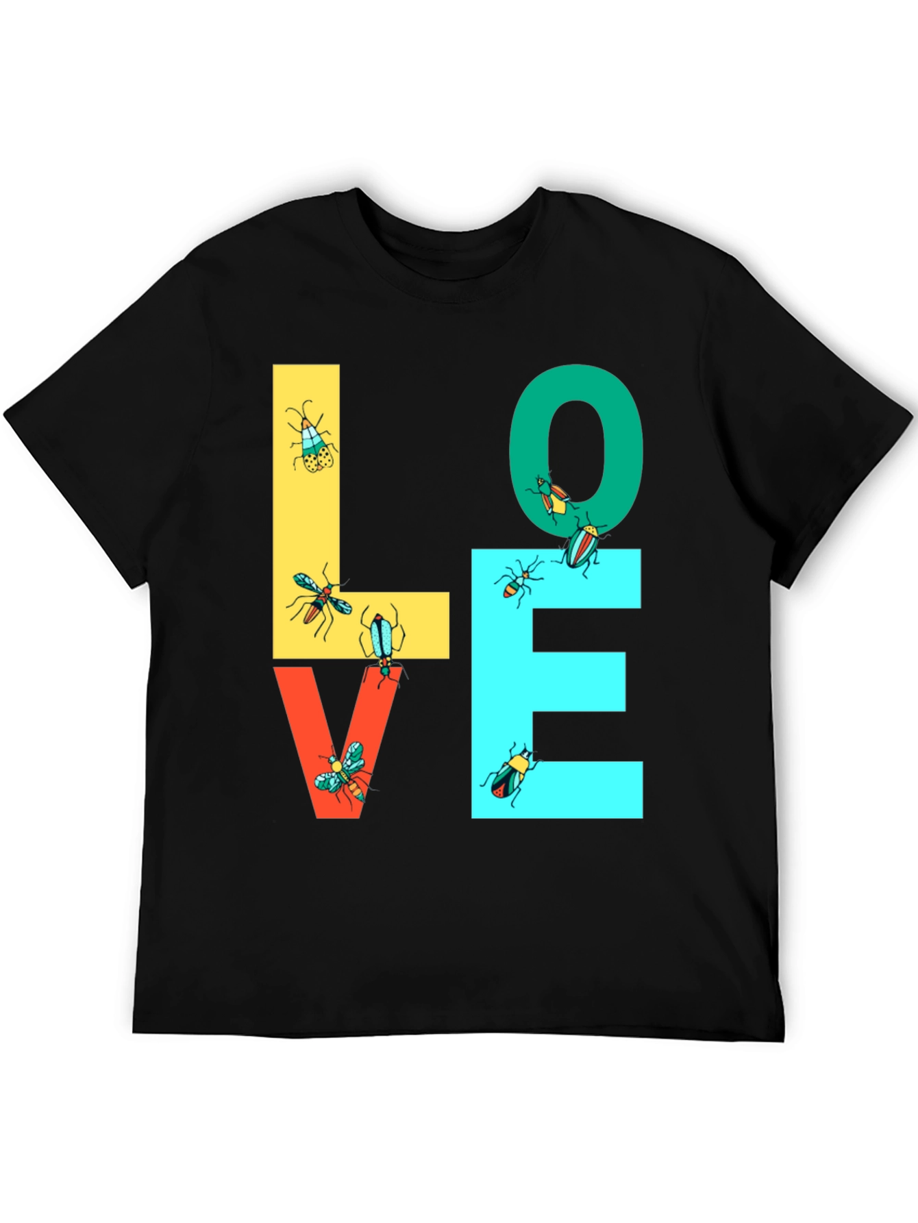 LOVE Bugs Graphic Tee - Black Unisex T-Shirt