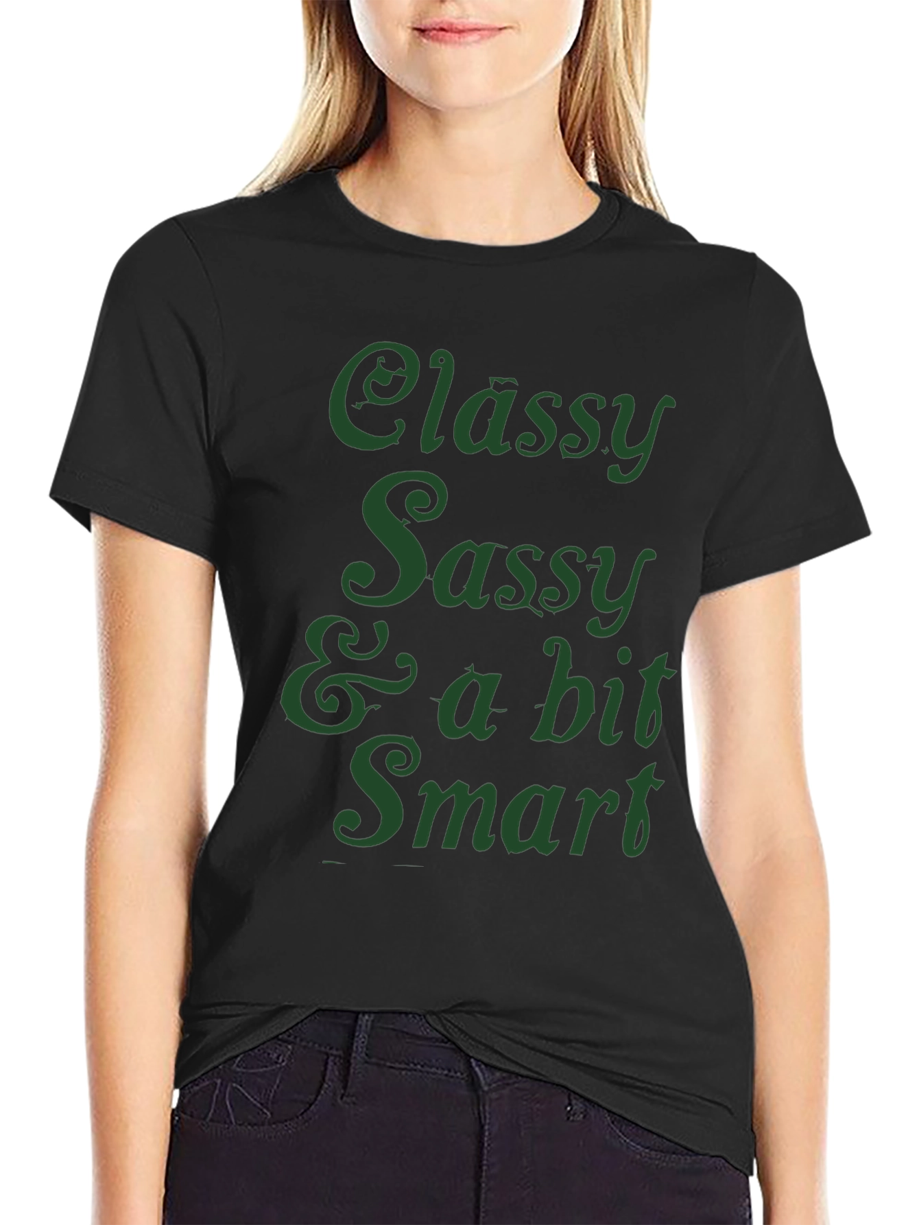 Classy Sassy Smart Graphic T-Shirt - Black