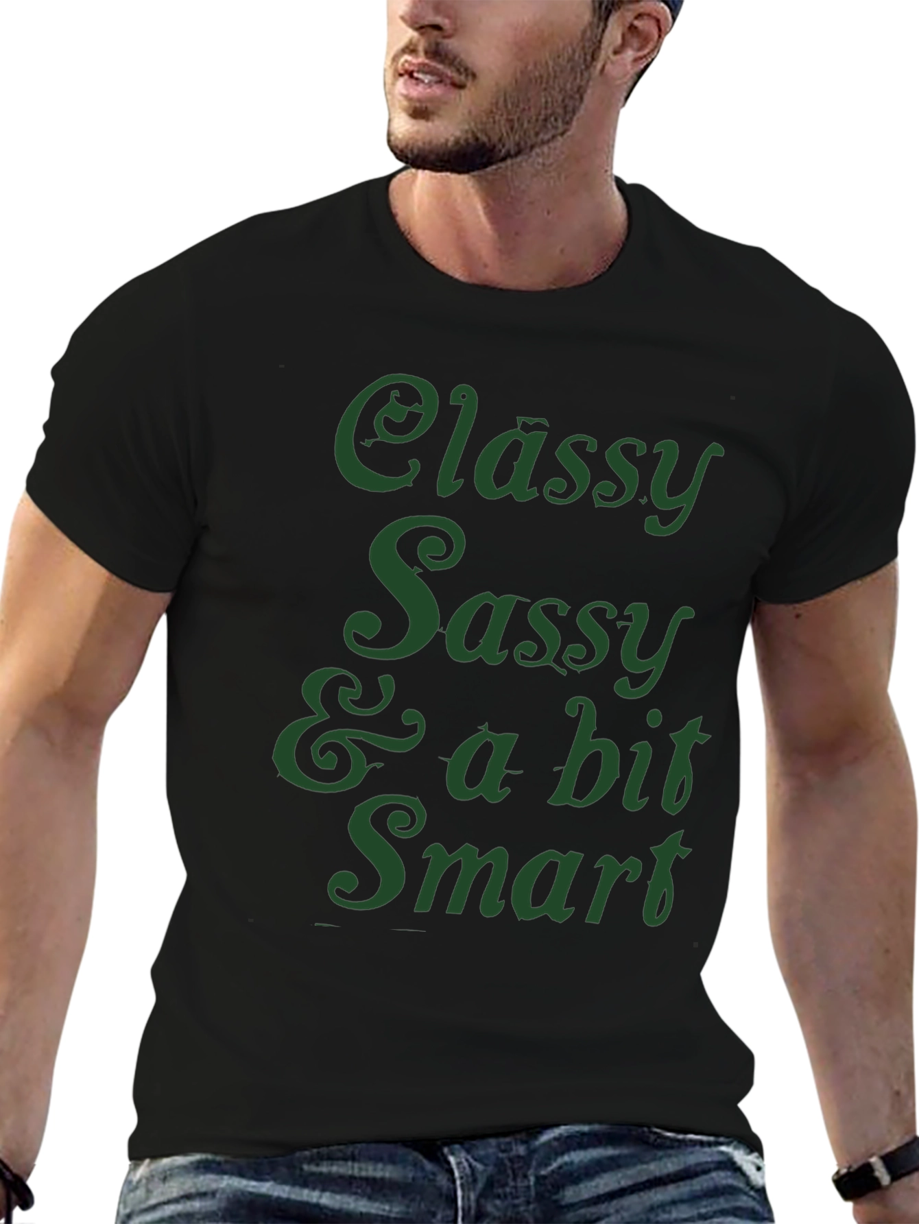 Classy Sassy Smart Graphic T-Shirt - Black