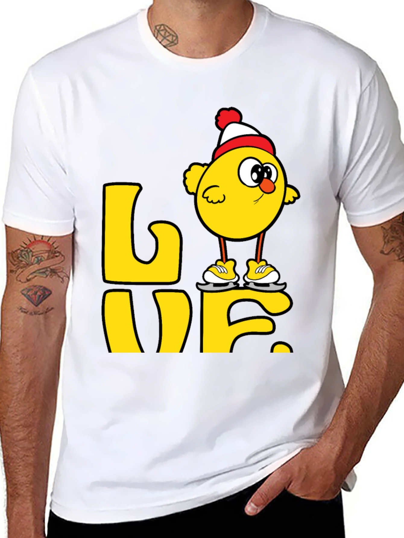 Skating Chick Love Graphic T-Shirt