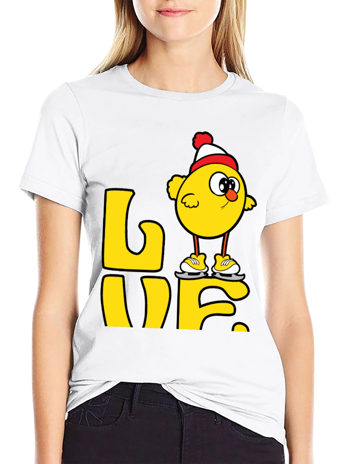Skating Chick Love Graphic T-Shirt