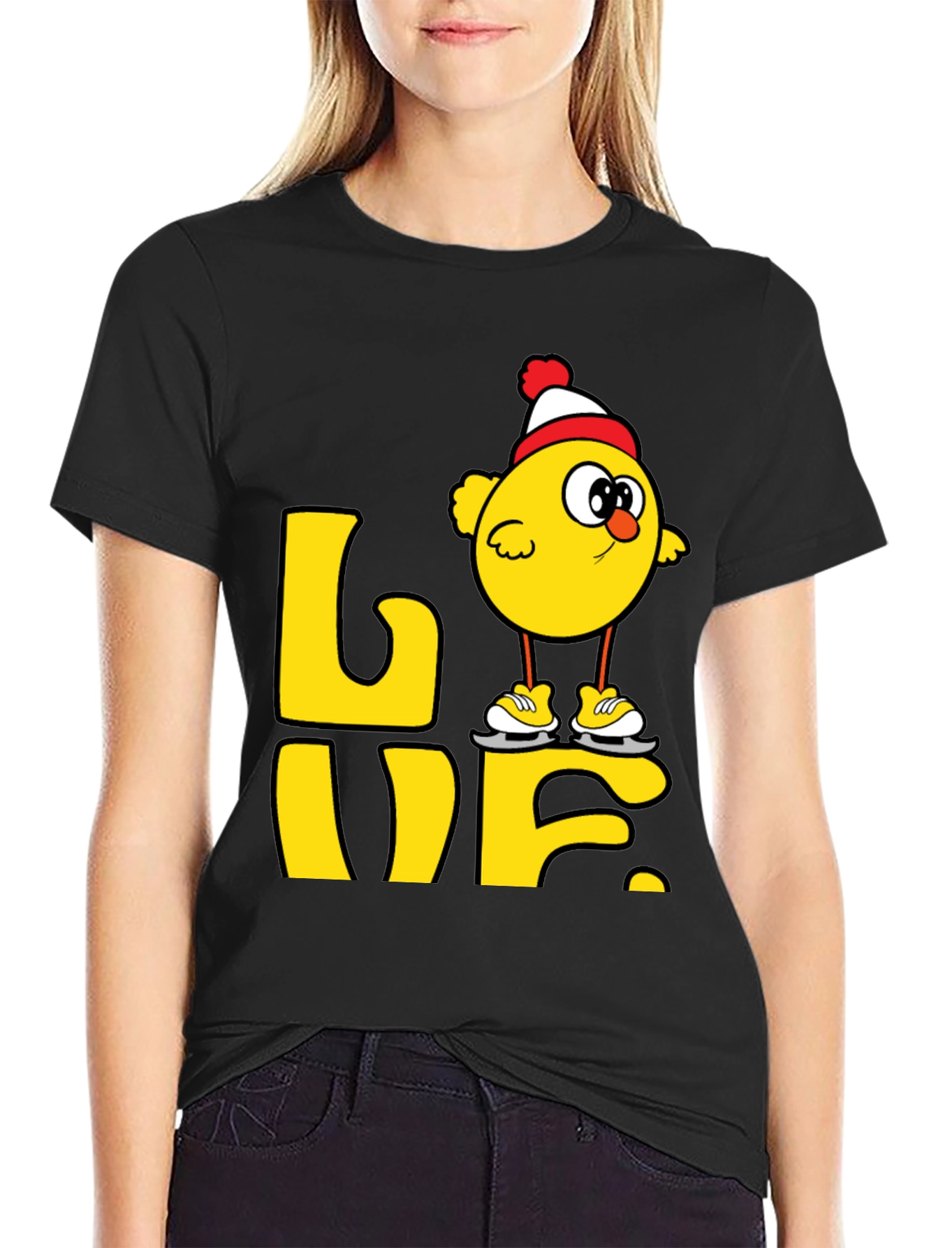 Skating Chick Love Graphic T-Shirt