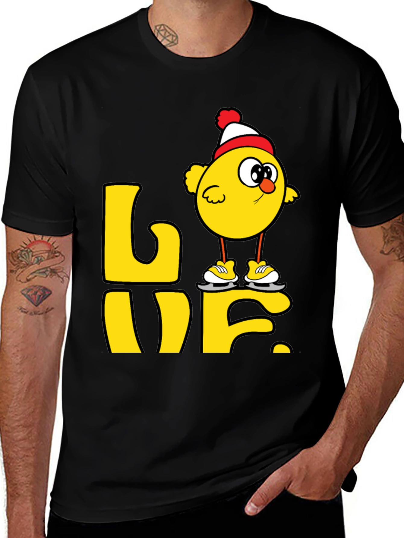 Skating Chick Love Graphic T-Shirt