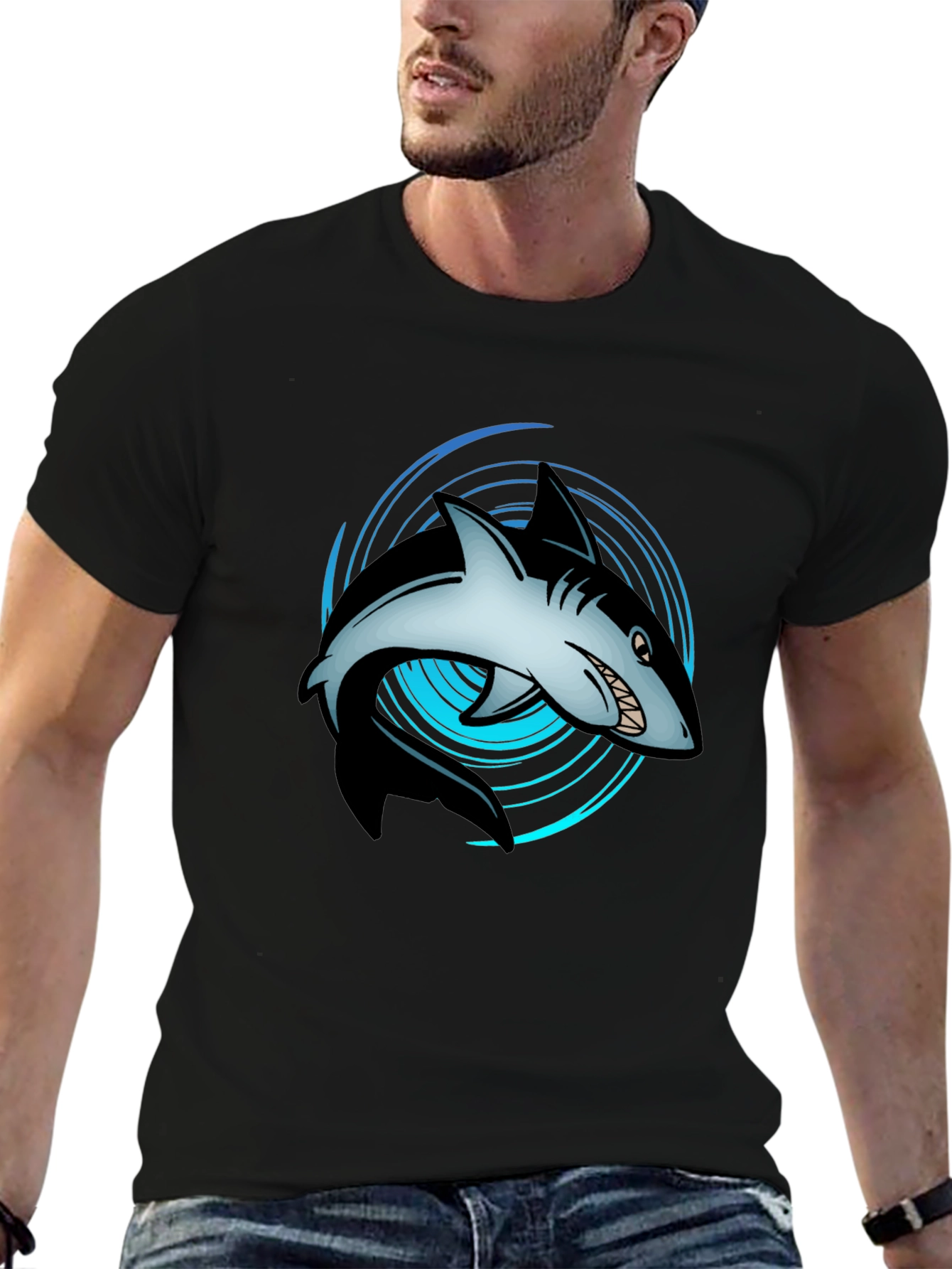 Shark Graphic Tee - Ocean Lovers Black T-Shirt
