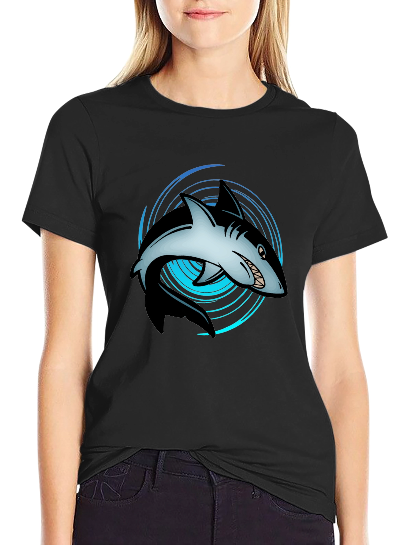 Shark Graphic Tee - Ocean Lovers Black T-Shirt