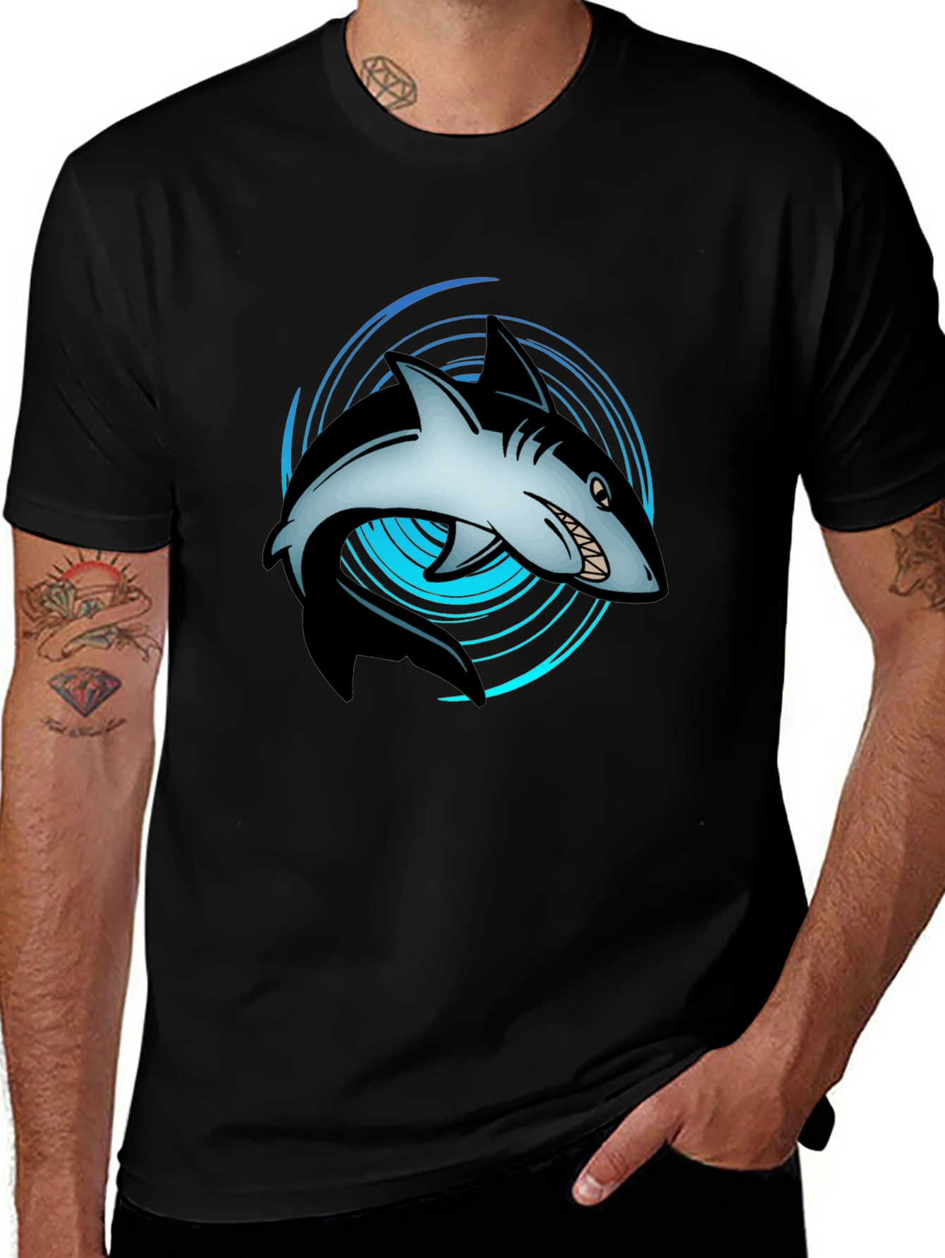 Shark Graphic Tee - Ocean Lovers Black T-Shirt