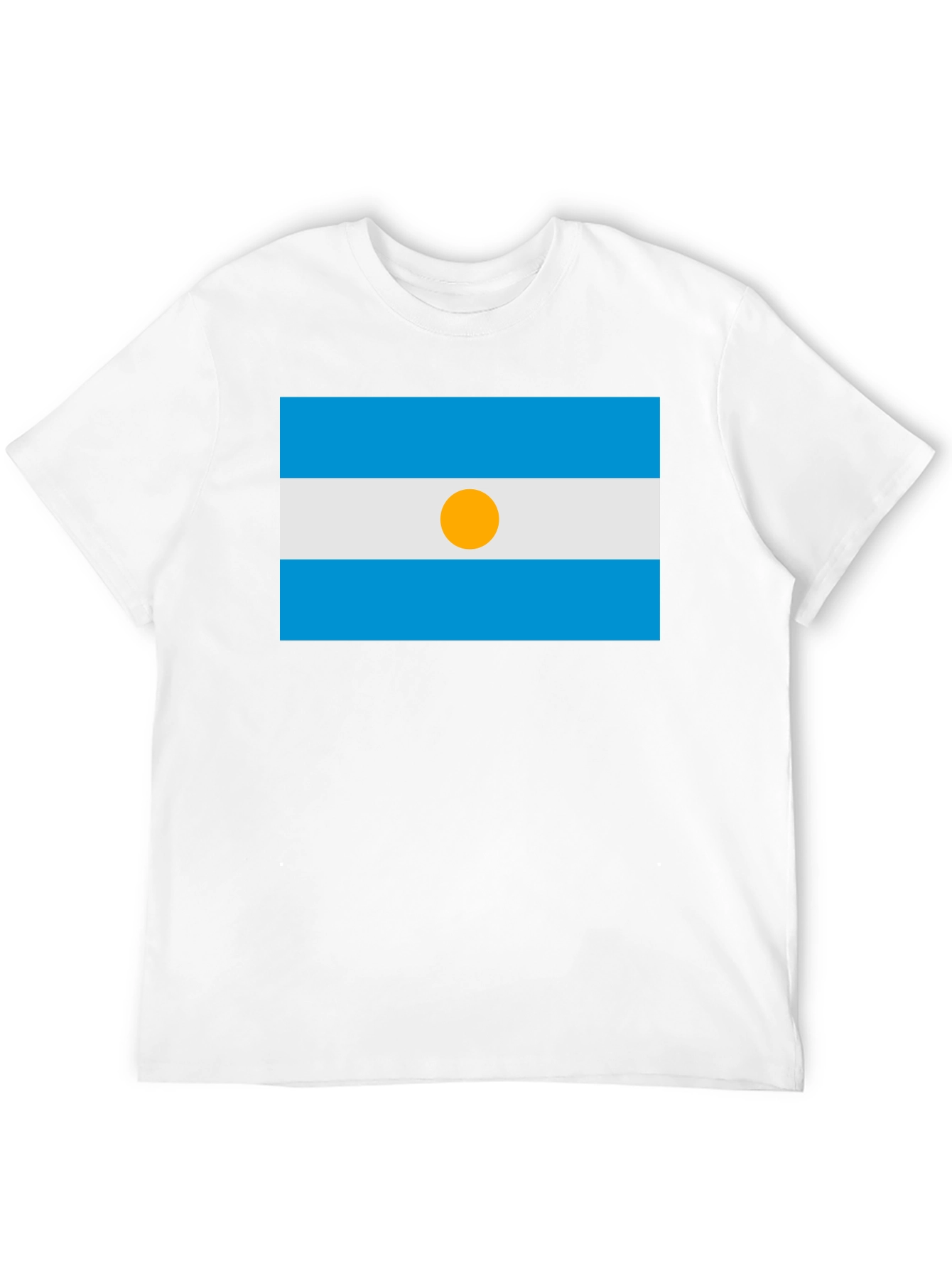 Argentina Flag Graphic T-Shirt - Black Casual Style