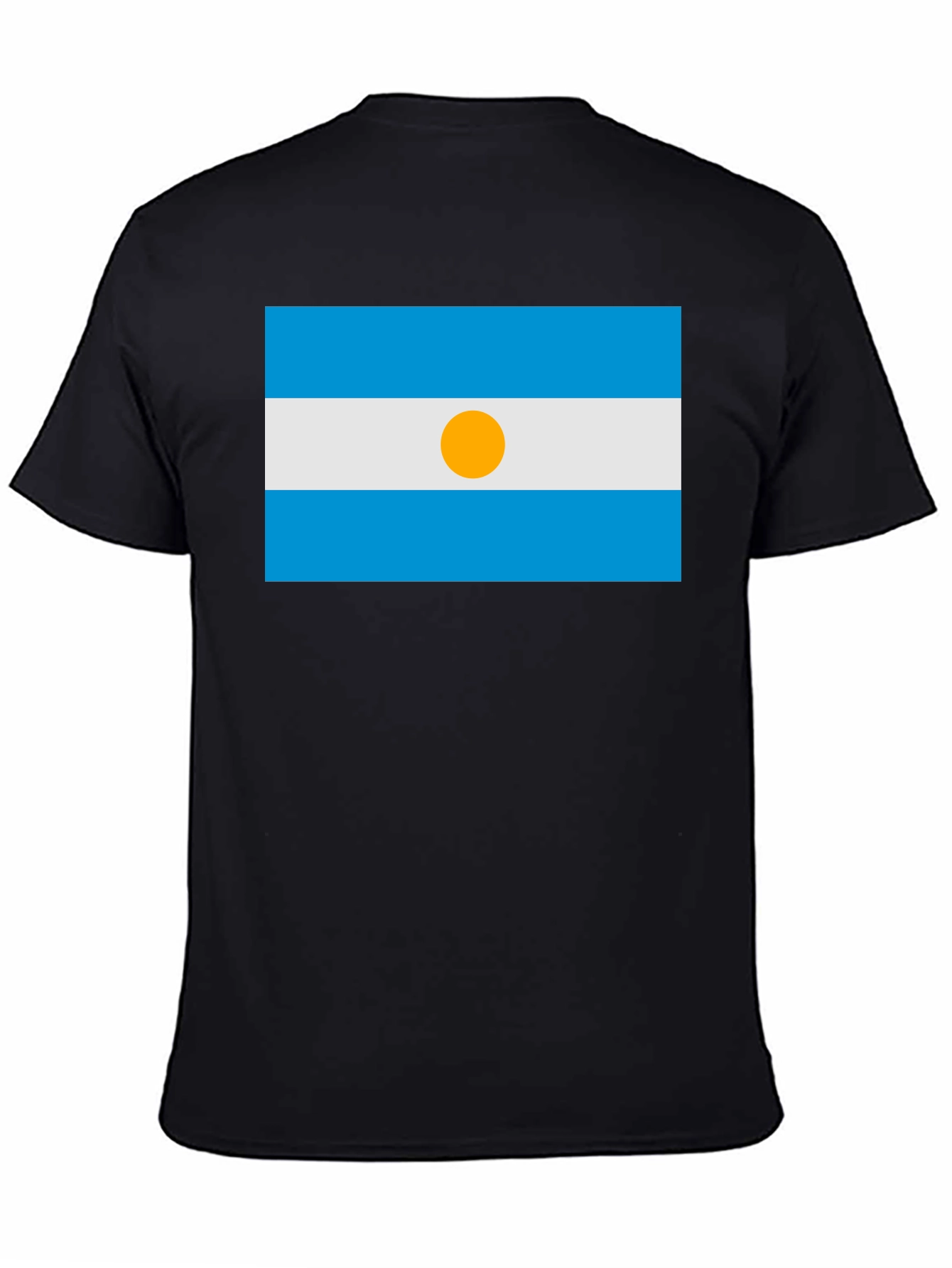 Argentina Flag Graphic T-Shirt - Black Casual Style