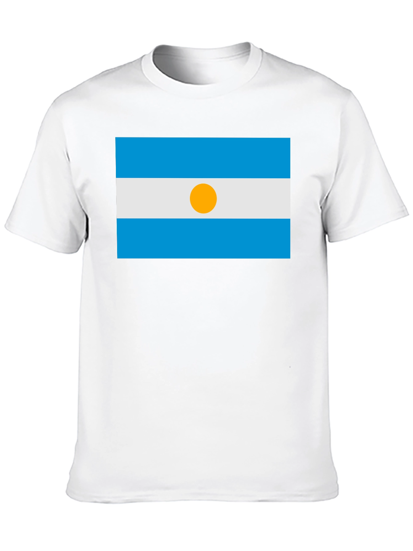 Argentina Flag Graphic T-Shirt - Black Casual Style
