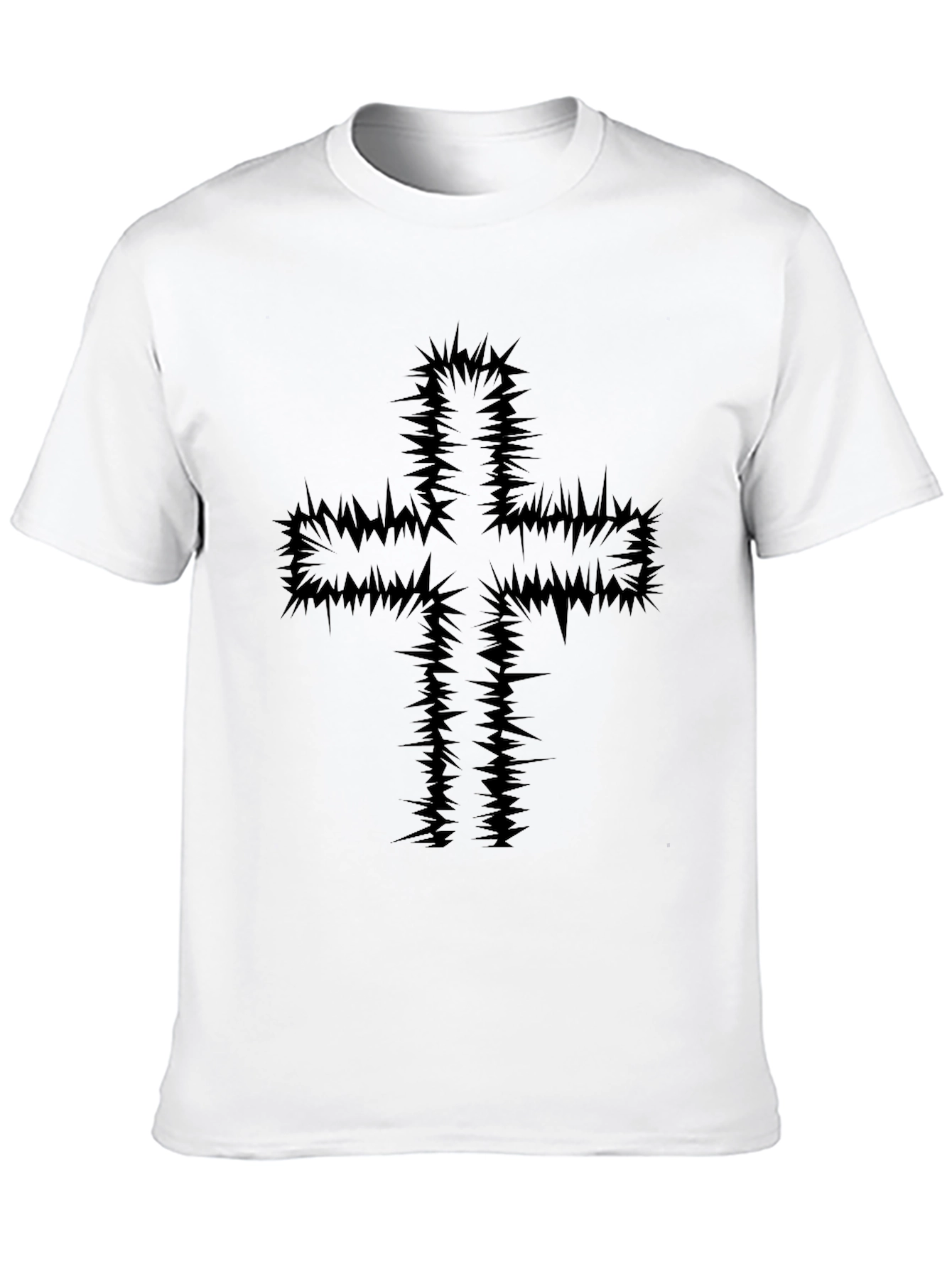 Edgy Cross Graphic Black T-Shirt