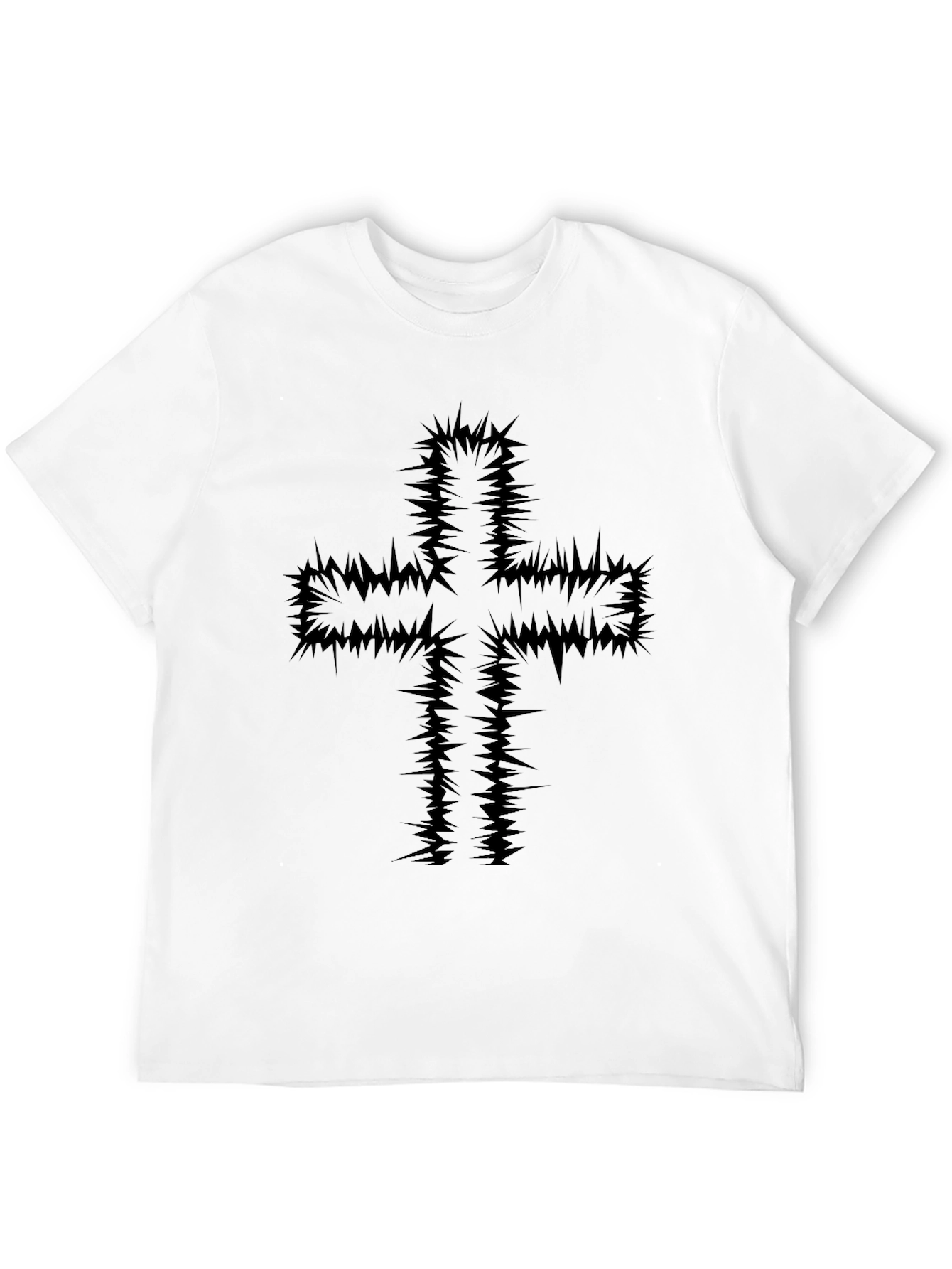 Edgy Cross Graphic Black T-Shirt