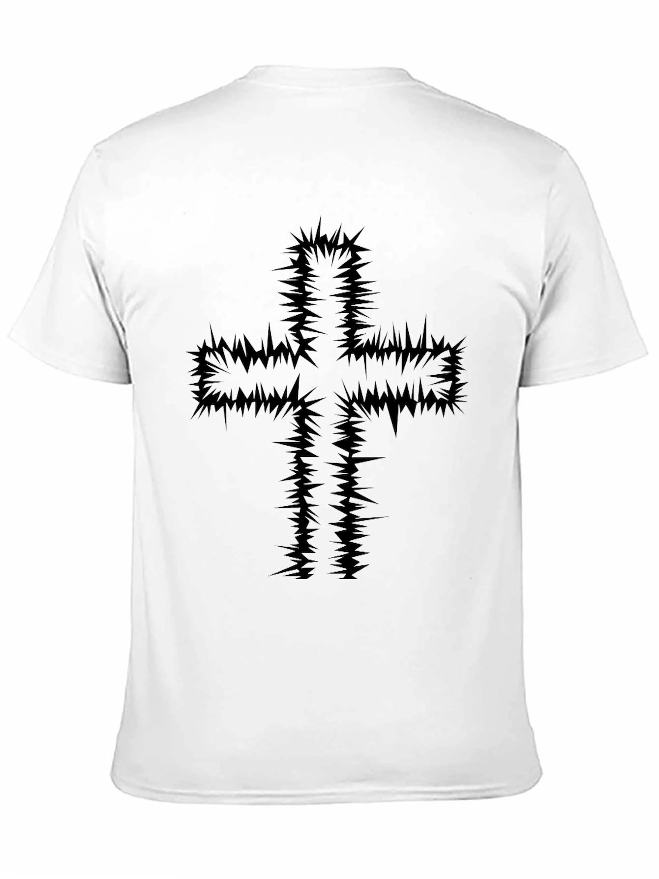 Edgy Cross Graphic Black T-Shirt